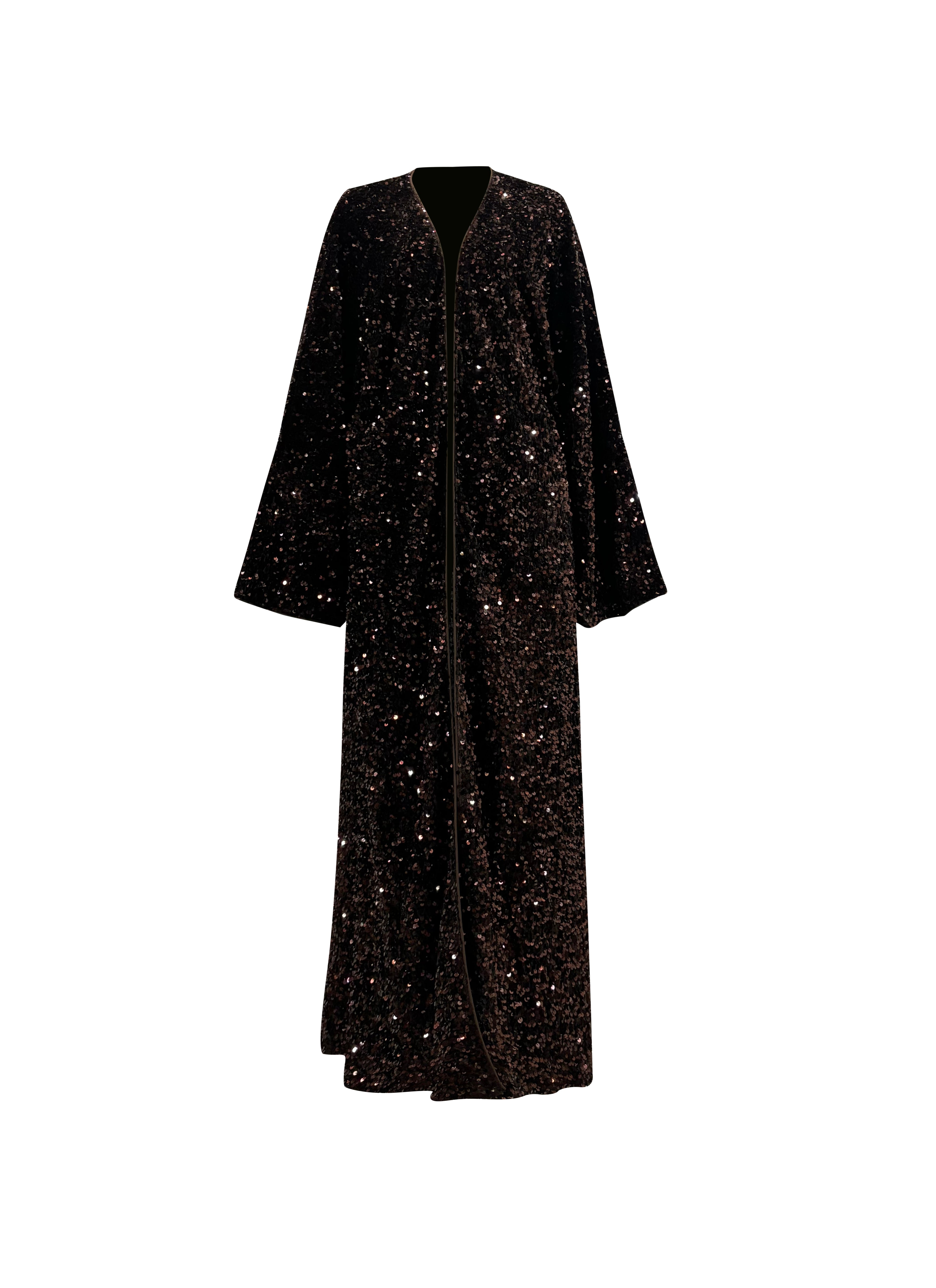 Ridaa Sequin Abaya - Roasted Chestnut