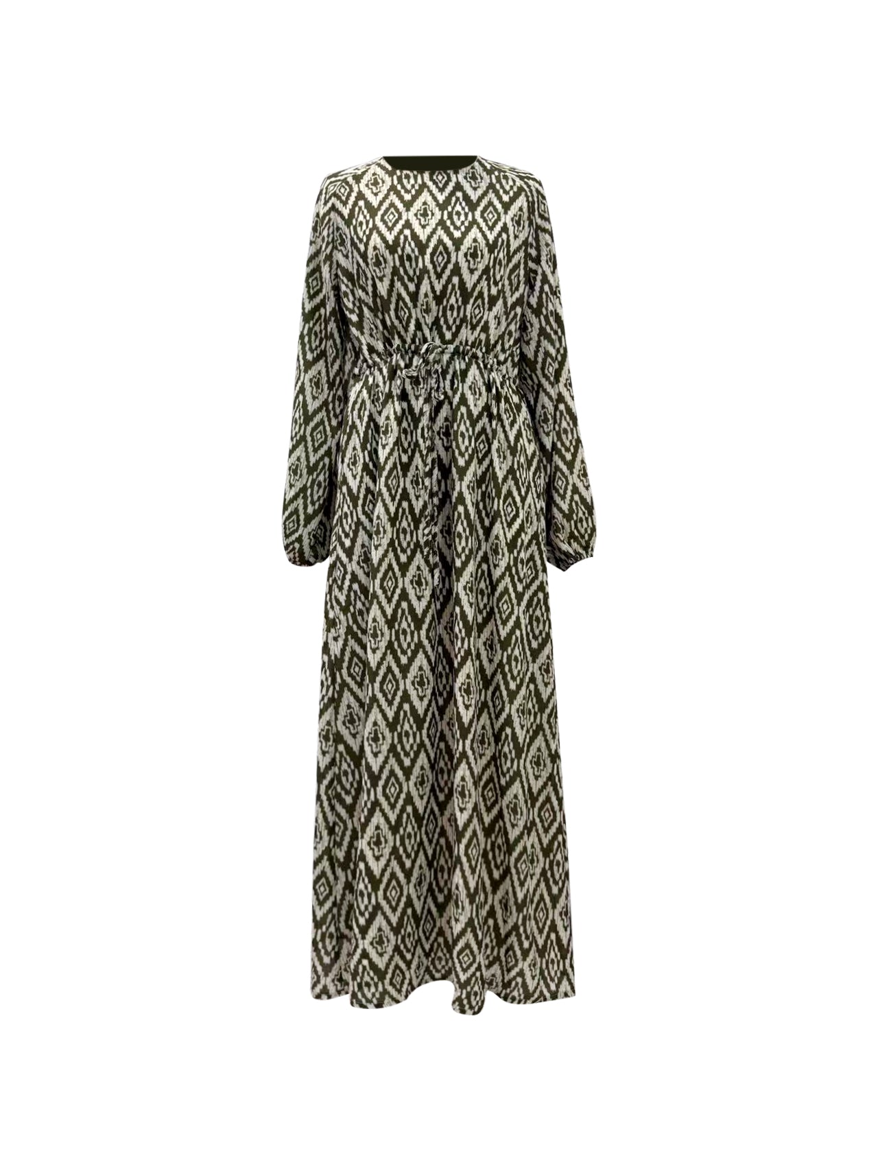 Tasneem Diamond Print Maxi - Olive Mosaic