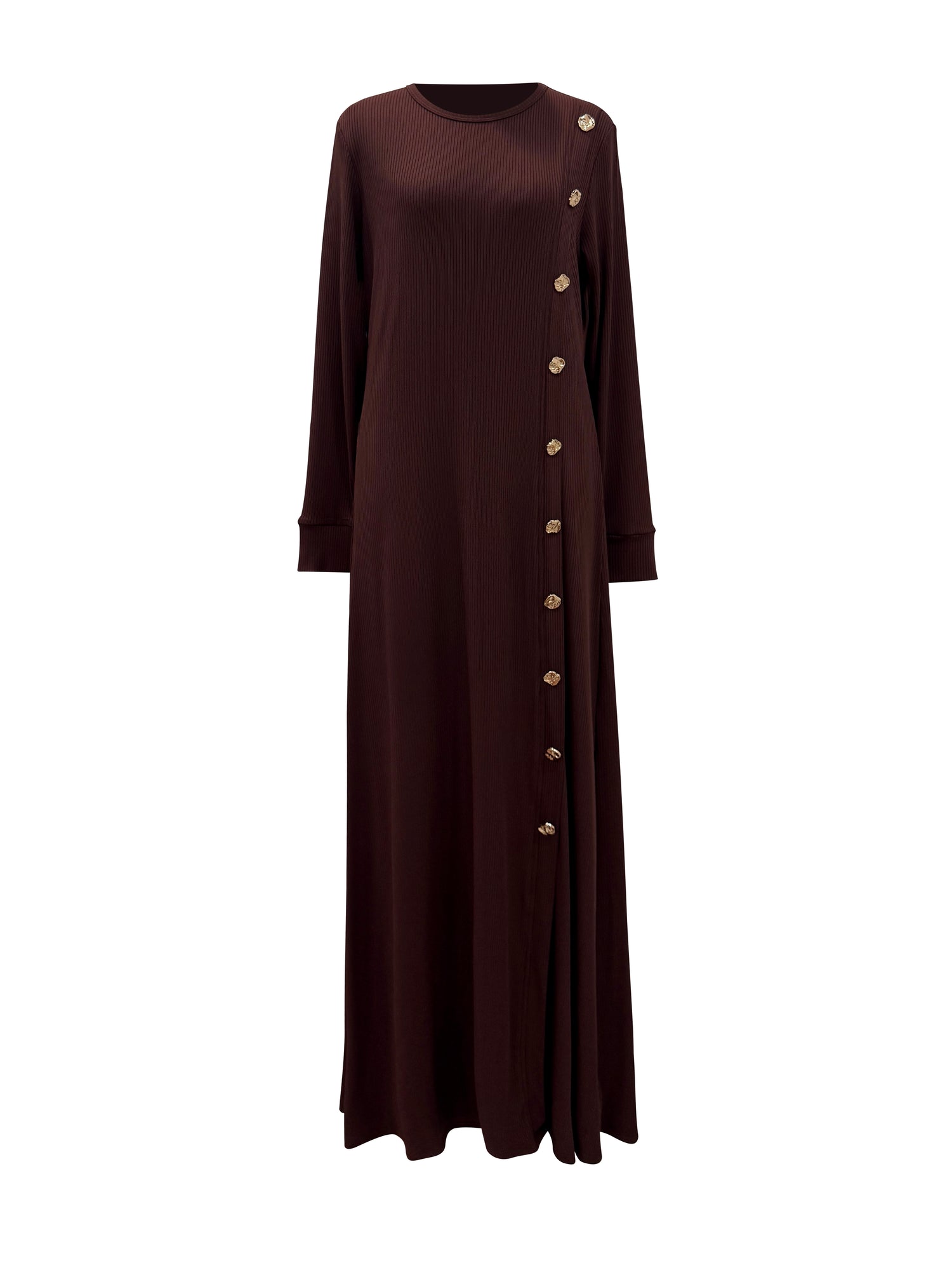 Lujain Ribbed Dress - Mocha Brown