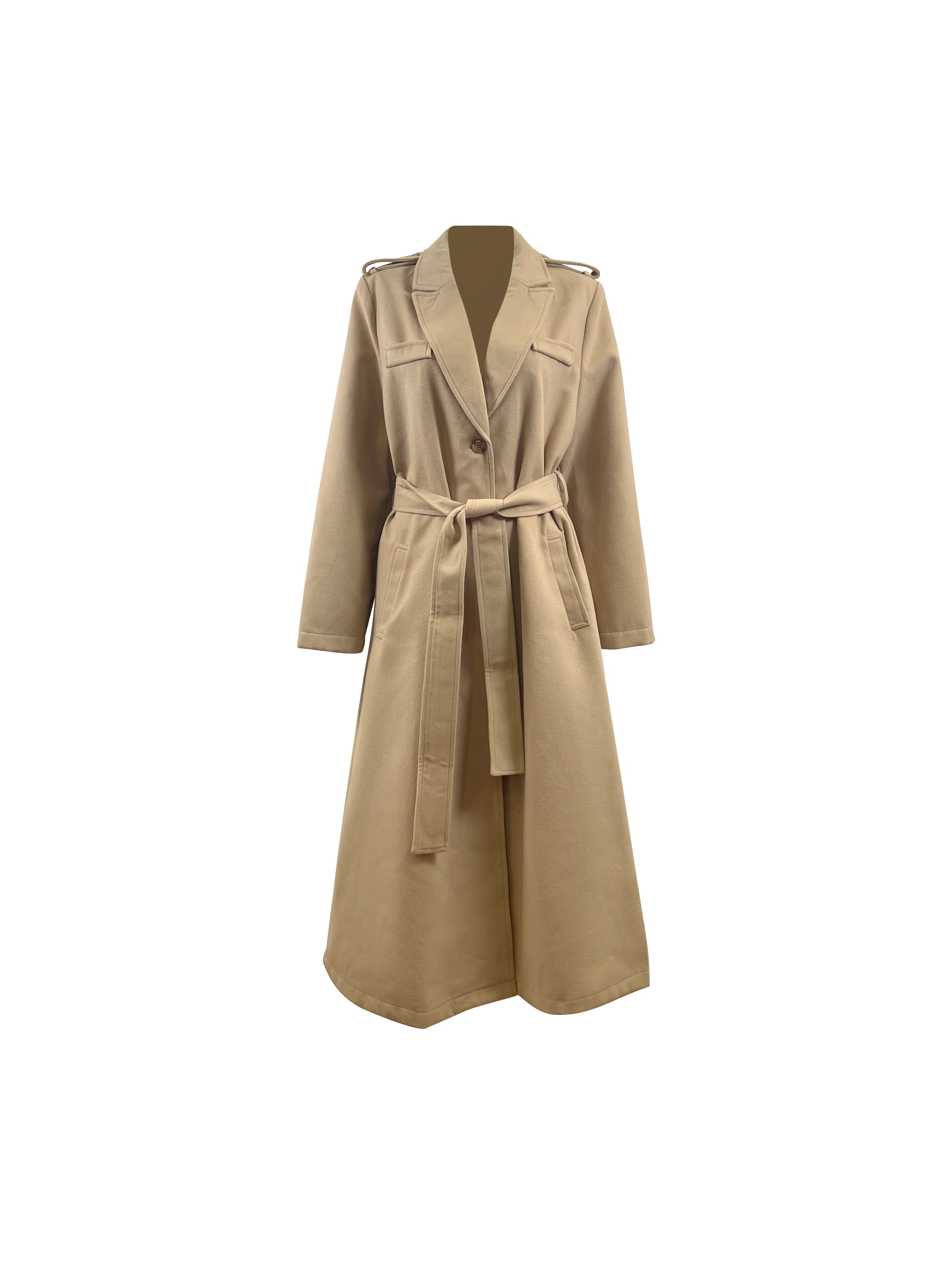 Dakota Belted Wrap Coat - Tan