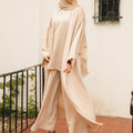 Serene Three Piece Abaya Matching Set - Bisque