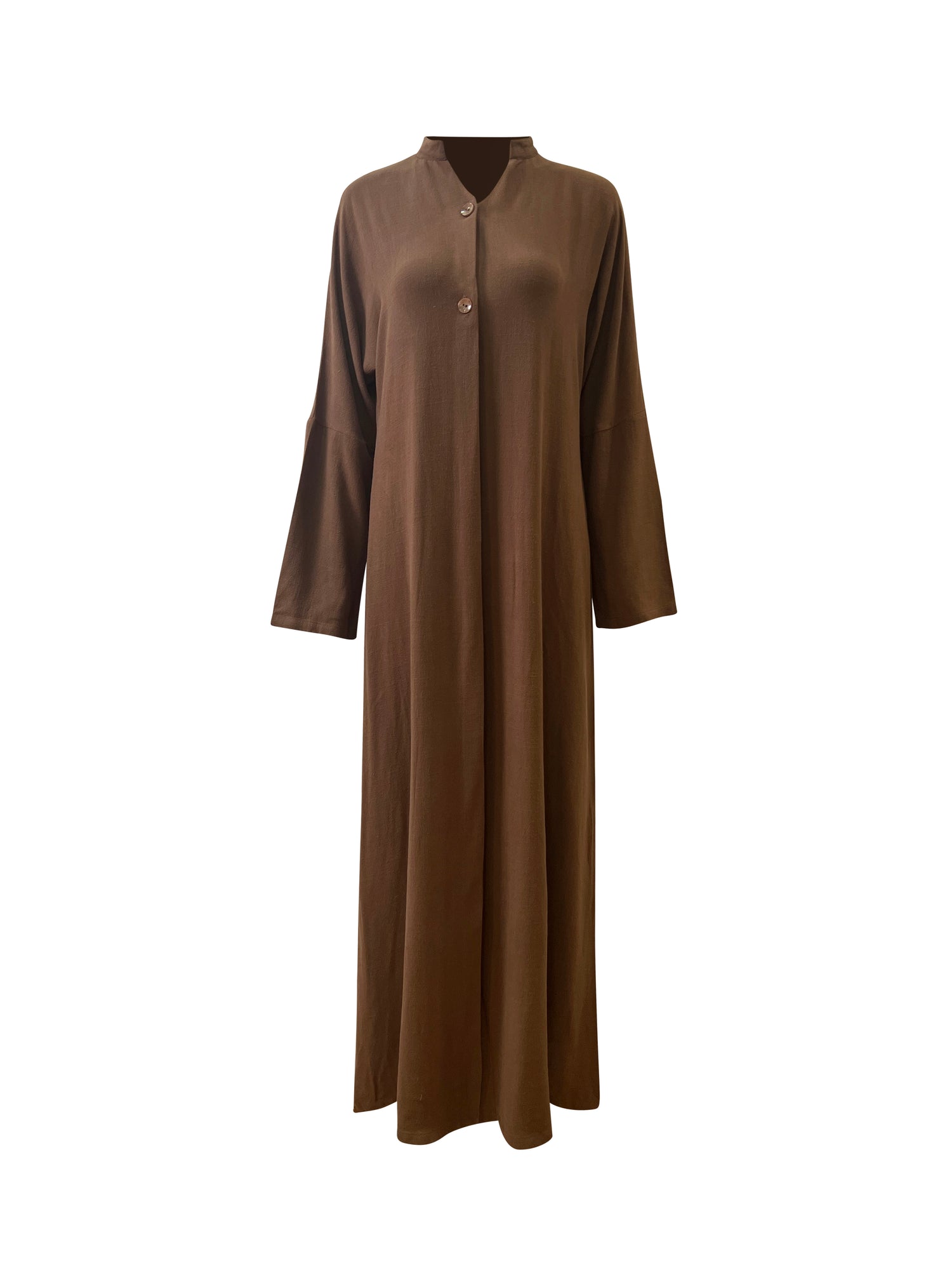 Shifah Flowy Abaya Dress - Chocolate