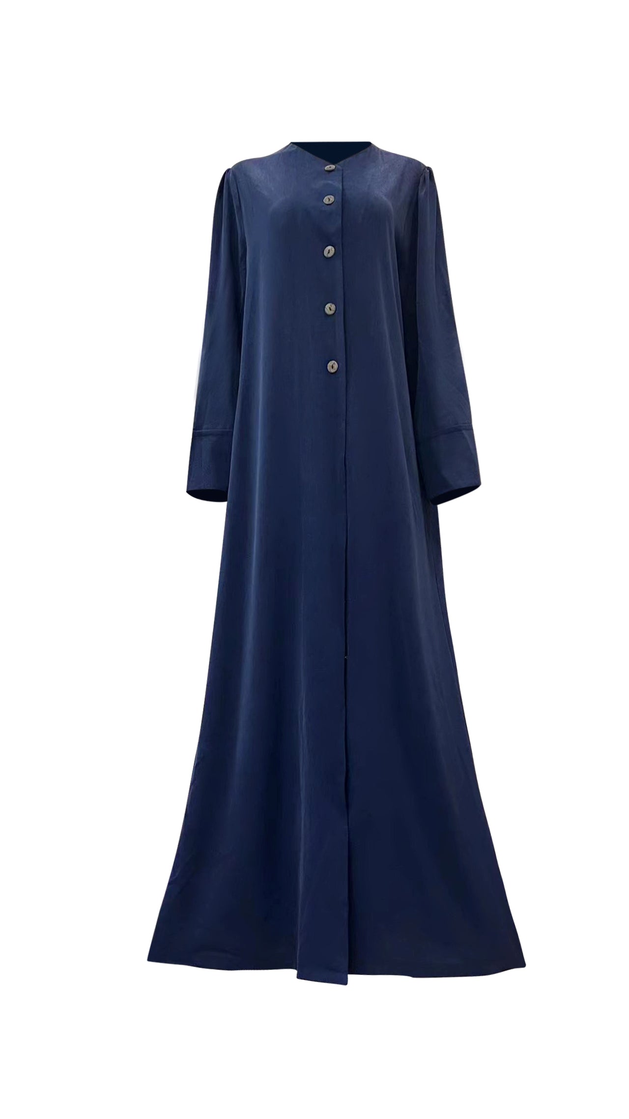 Maryam Button Abaya - Midnight Blue