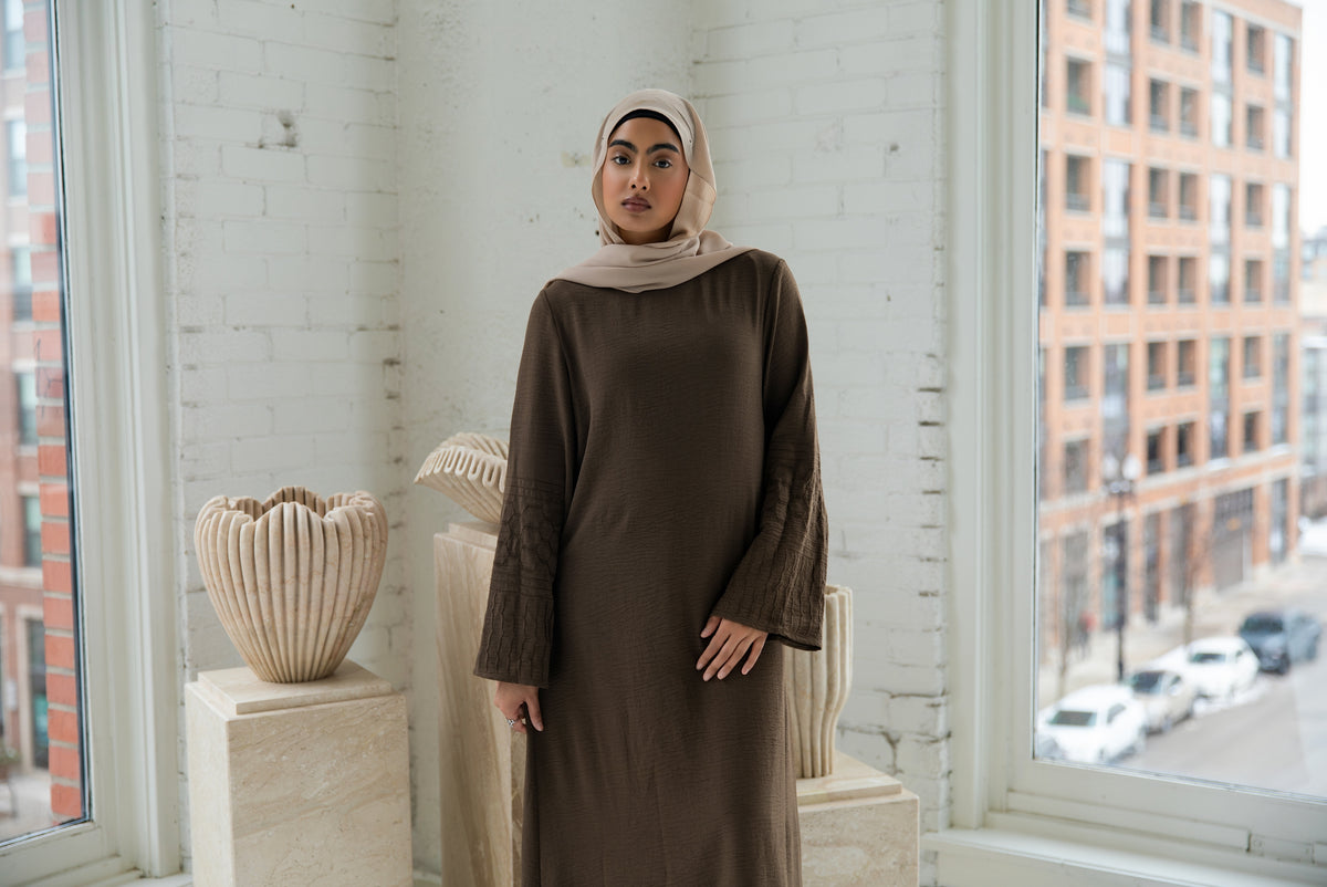 Najat Keffiyah Abaya - Dark Henna