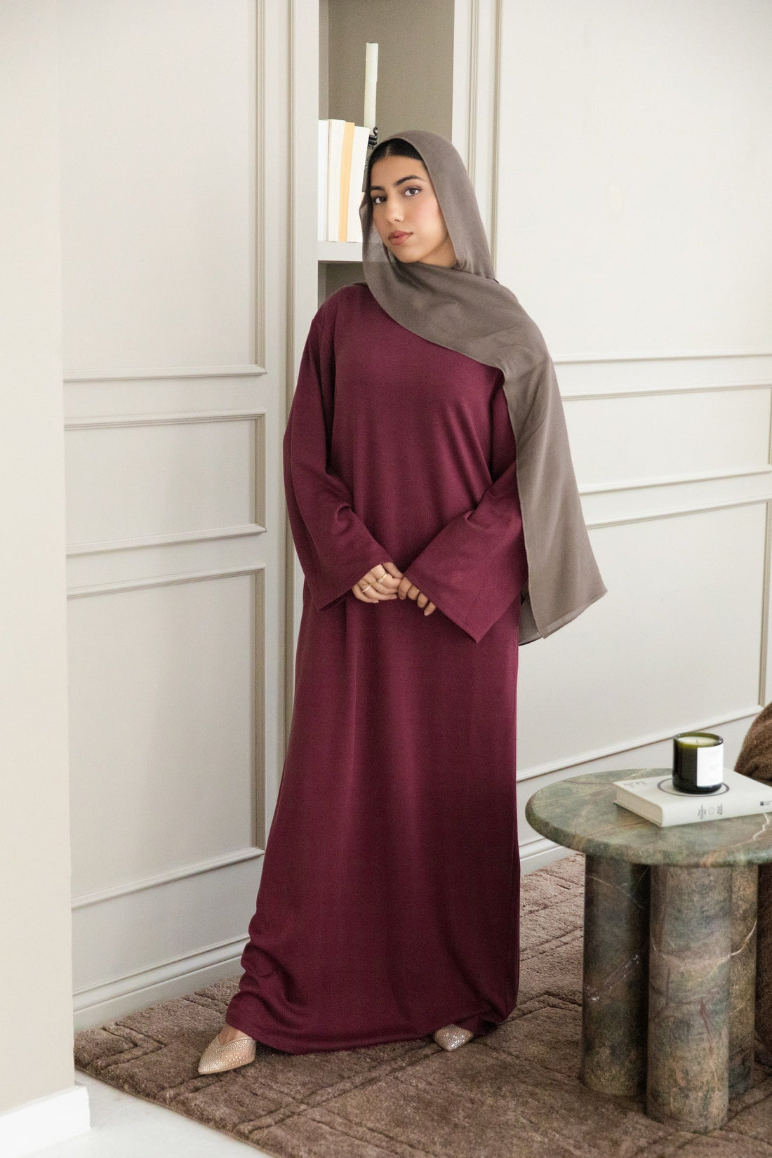Hana Comfort Abaya - Cherry Red