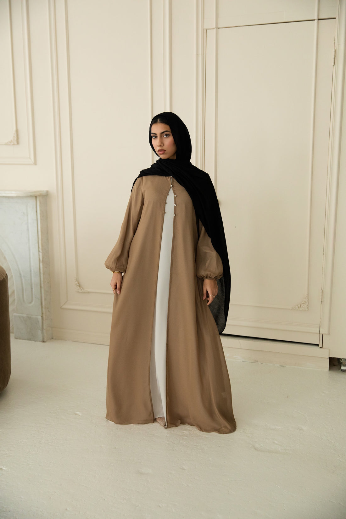 Hawa Chiffon Cardigan - Creme Brulee