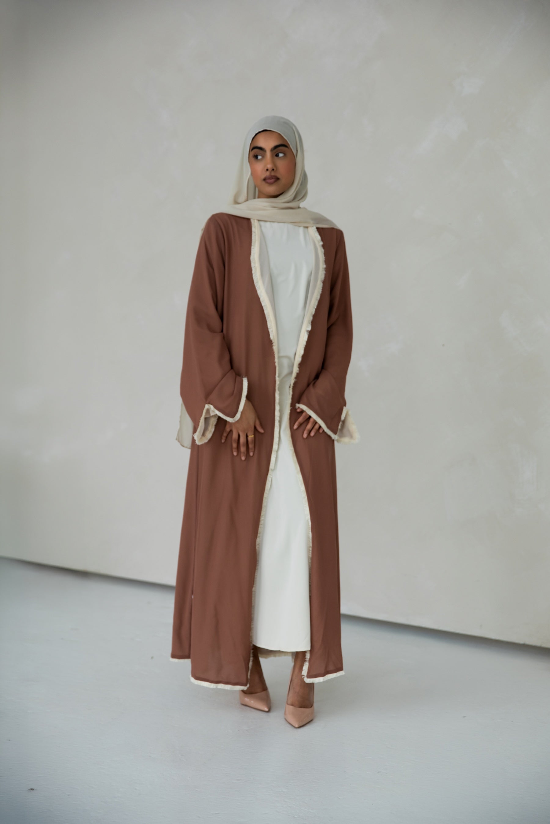 Alwan Reversible Kimono Abaya - Tiramisu