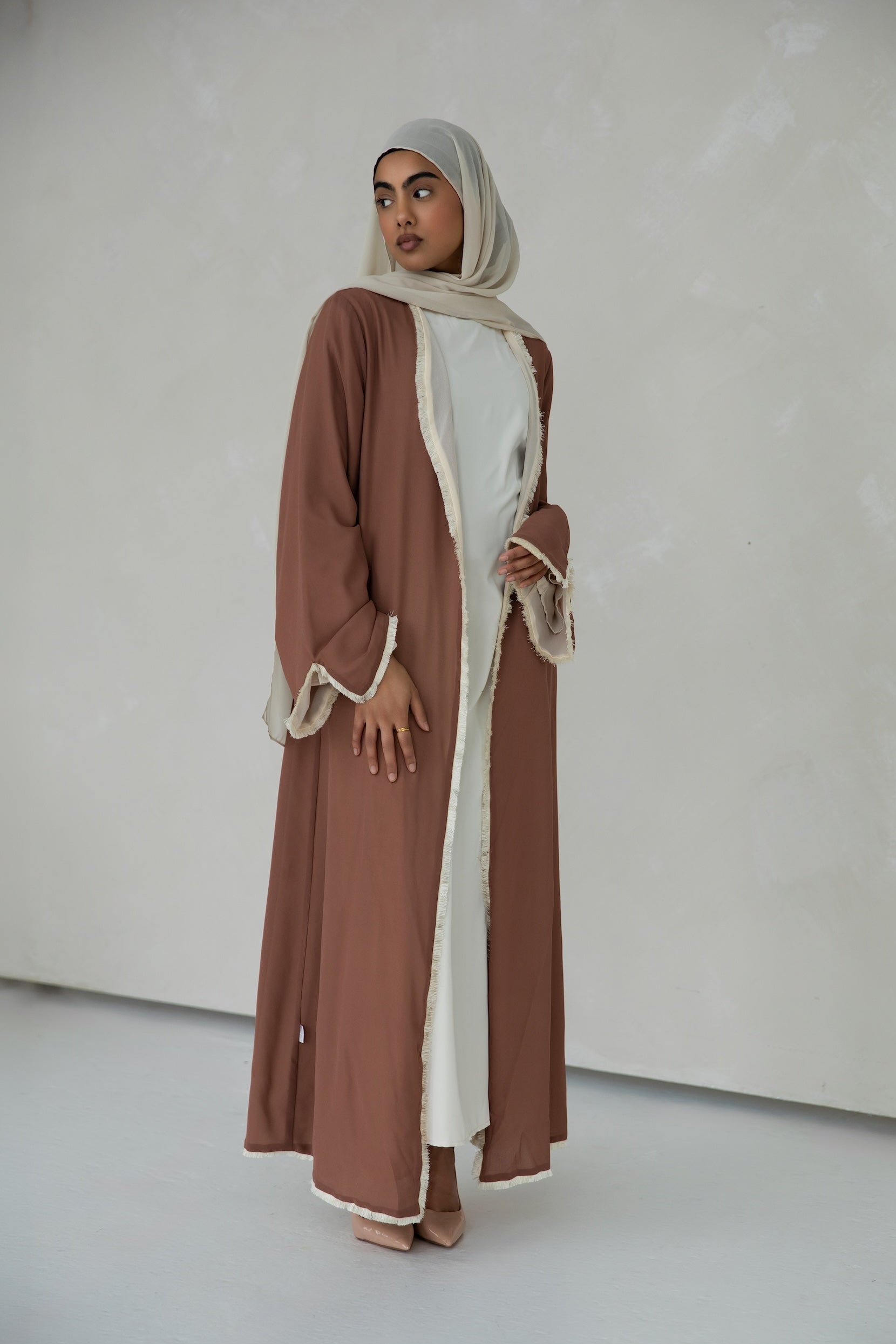 Alwan Reversible Kimono Abaya - Tiramisu