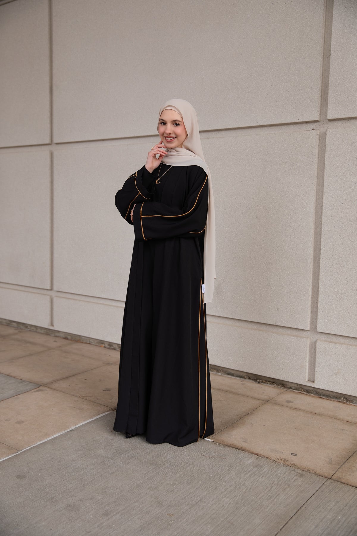Zarinah 2 Piece Abaya Set - Noir