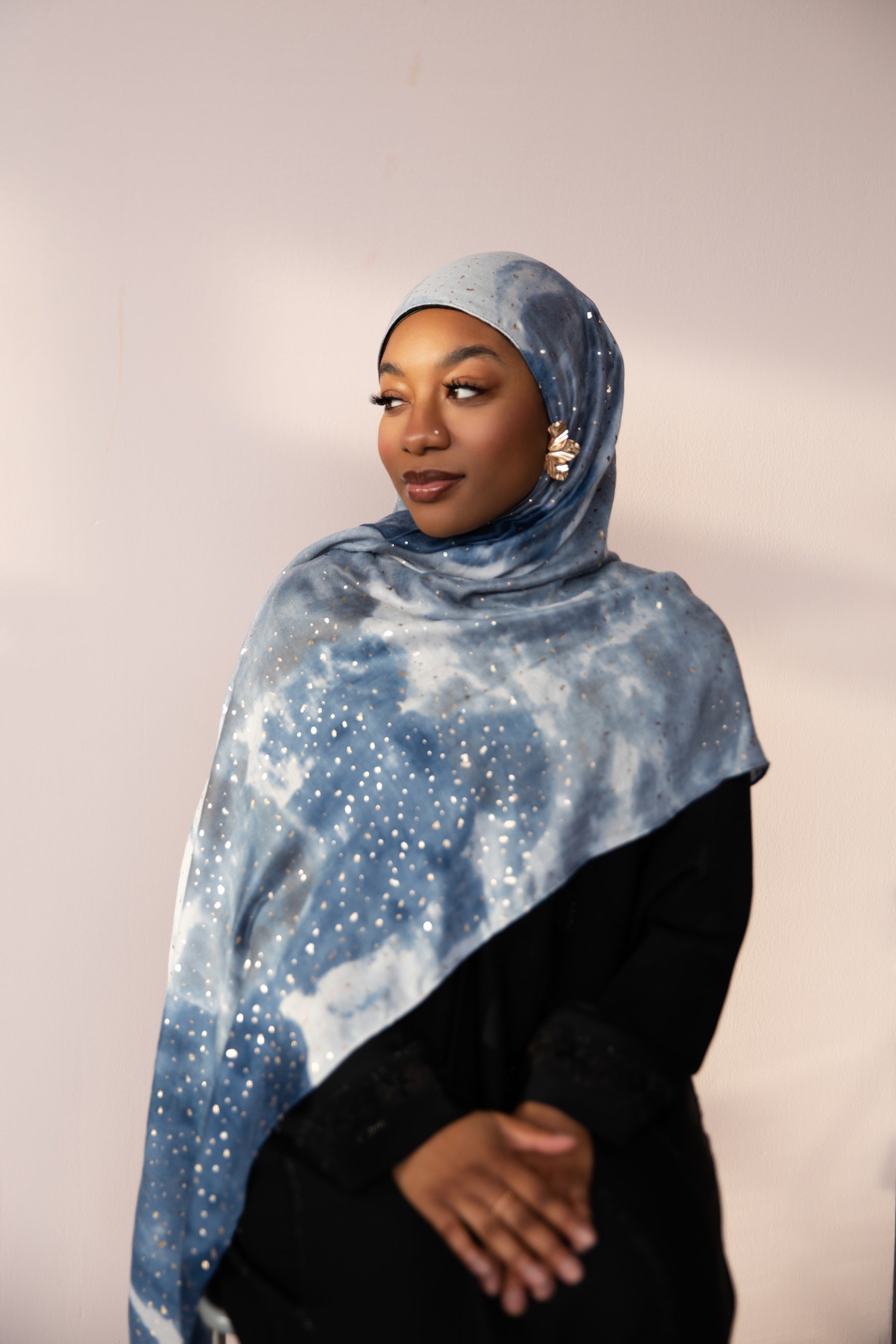 Azure Stardust Printed Viscose