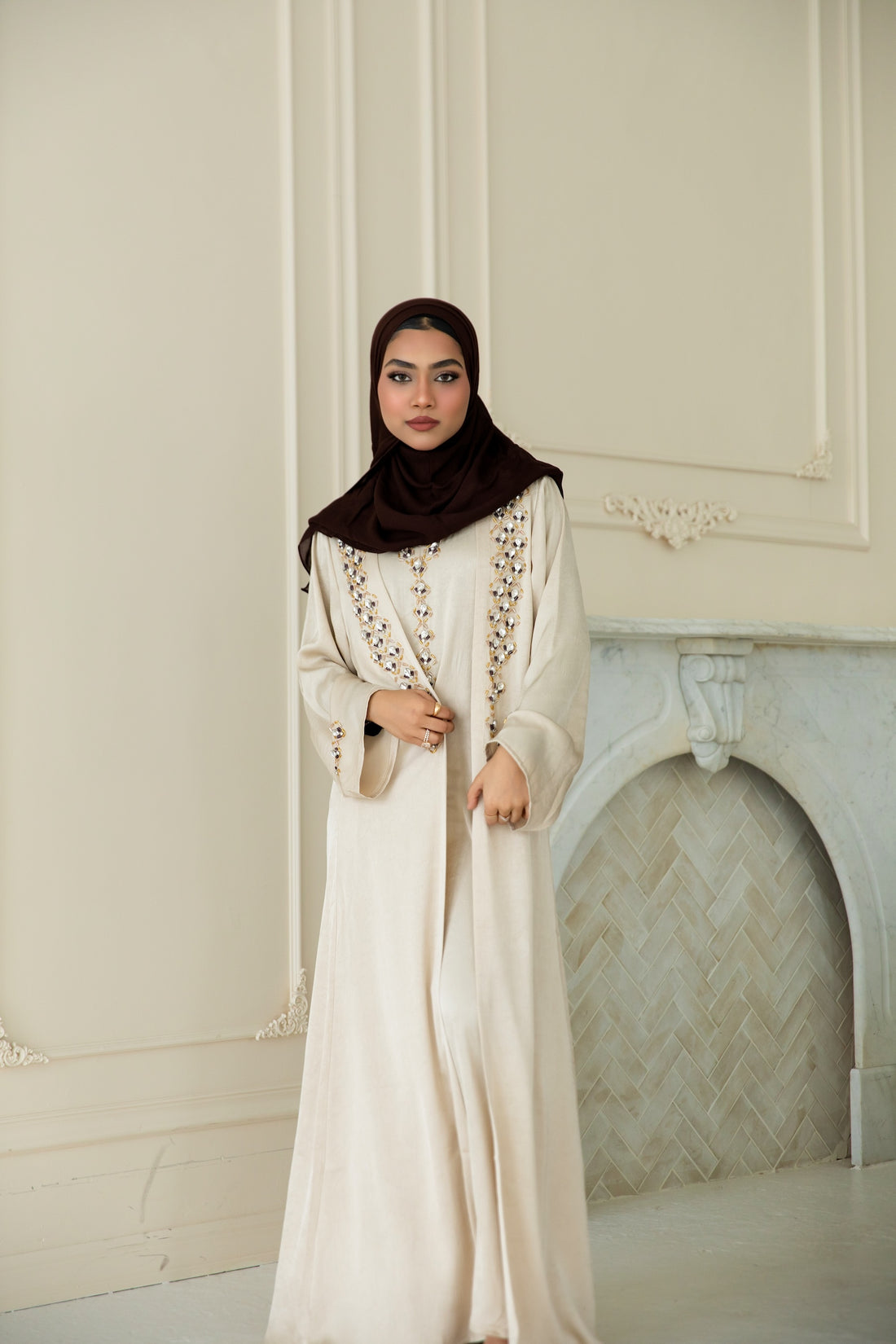 Inara Jewel Abaya Set - Sahara