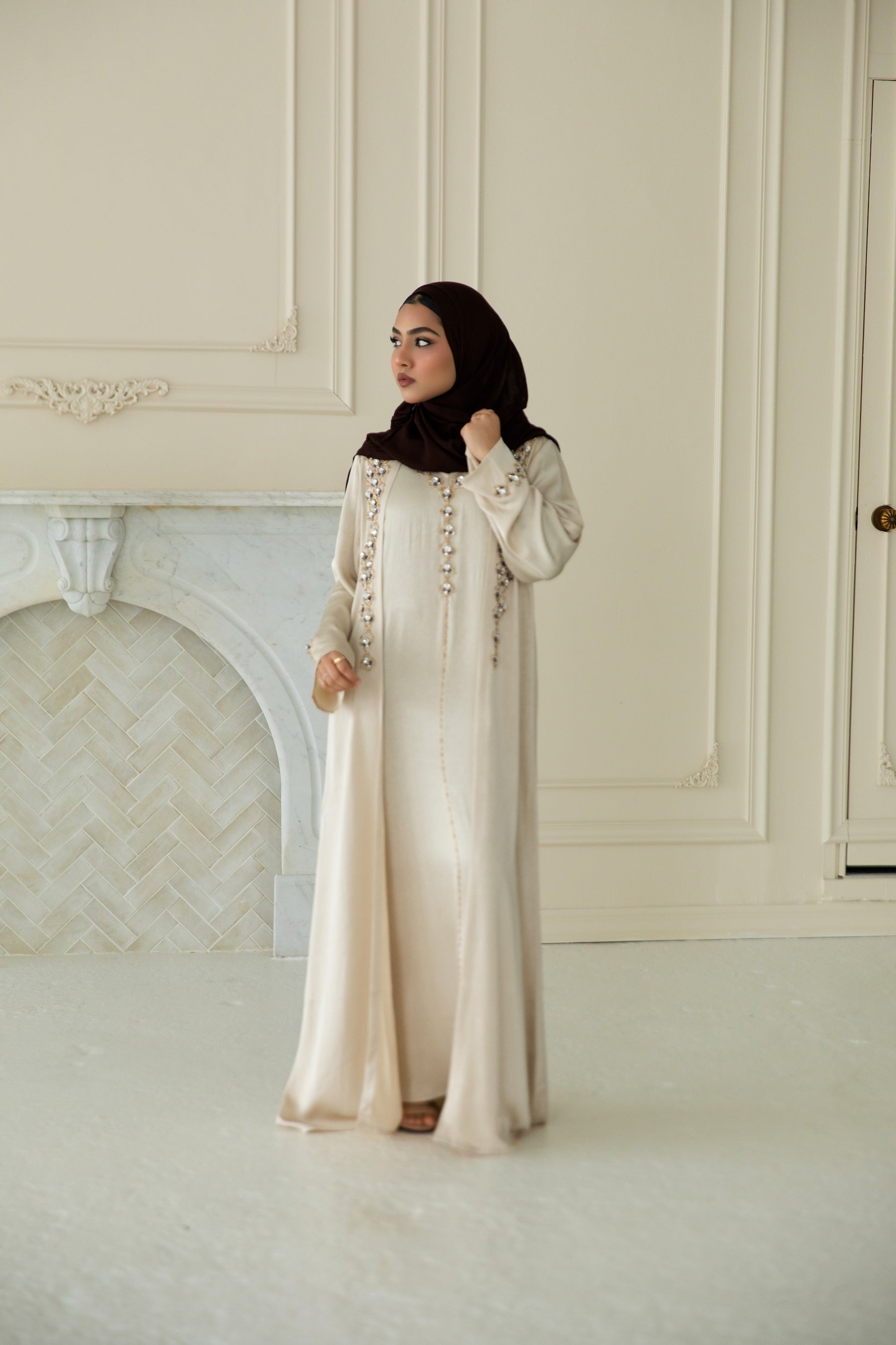 Inara Jewel Abaya Set - Sahara