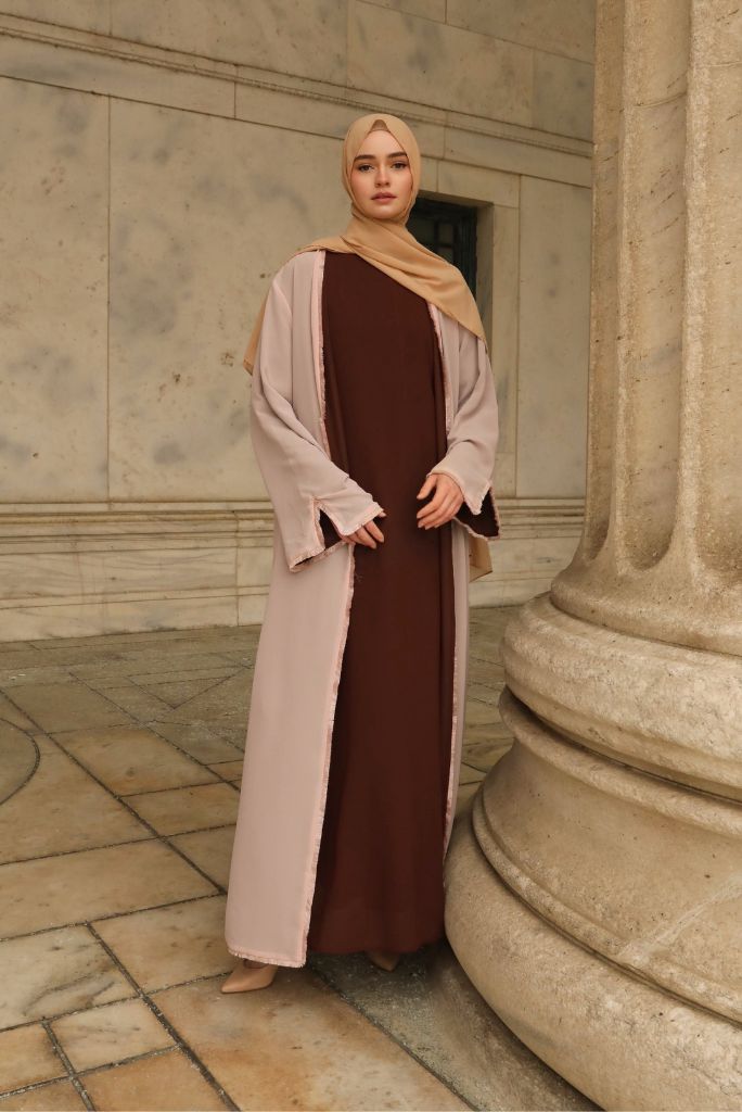 Alwan Reversible Kimono Abaya - Rosewood Blush (Copy)