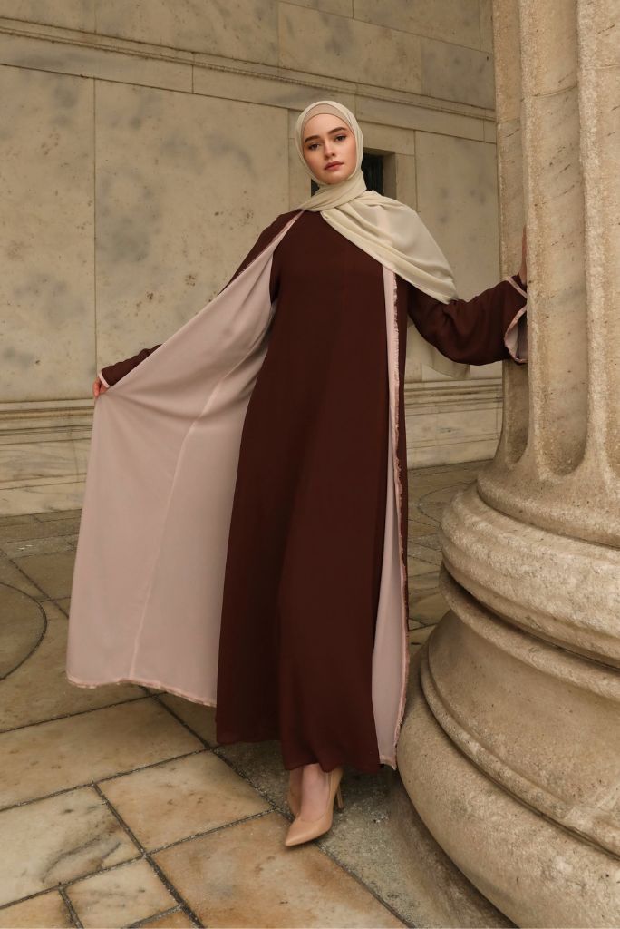 Alwan Reversible Kimono Abaya - Rosewood Blush (Copy)