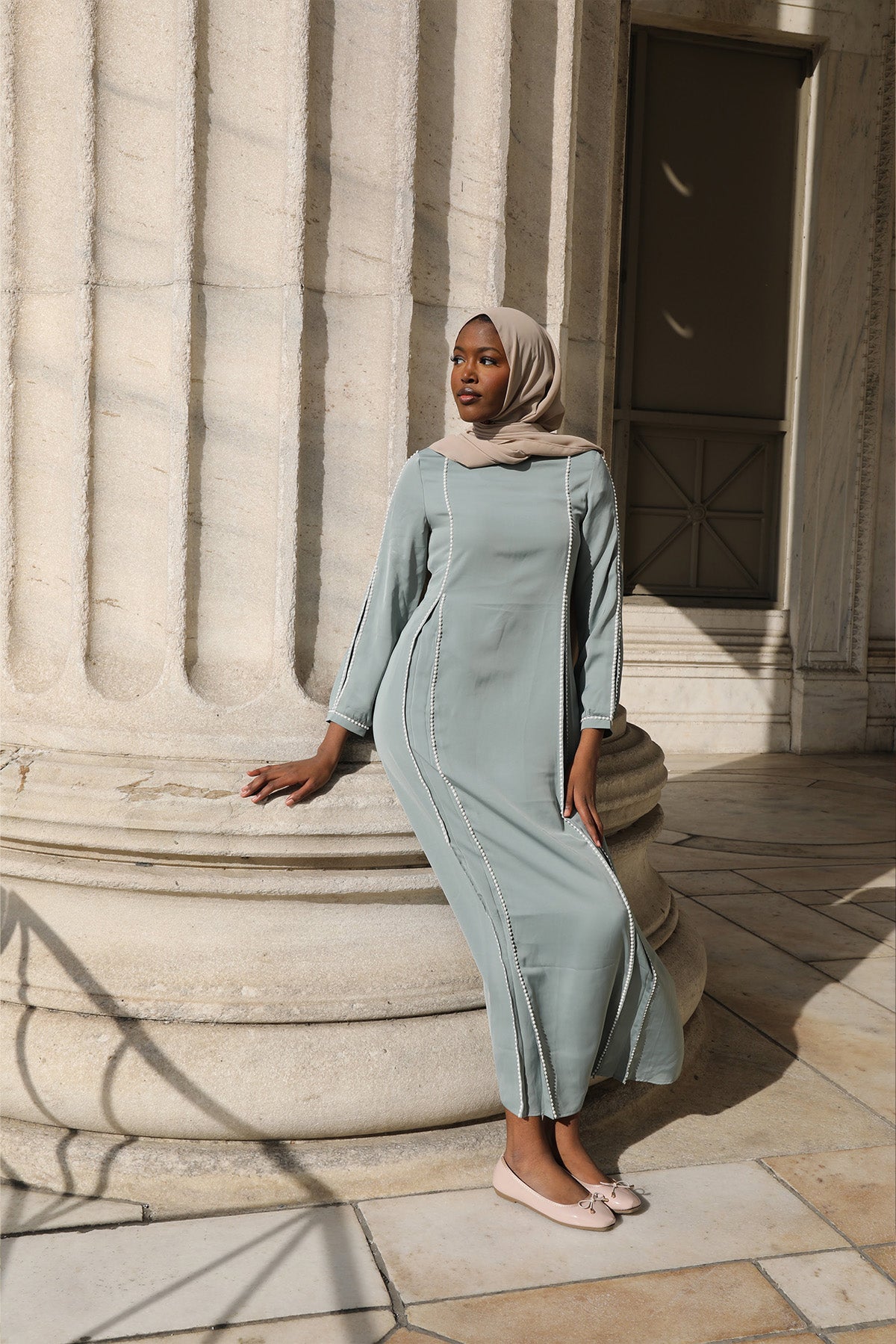 Falak Pearl Maxi Dress - Aqua