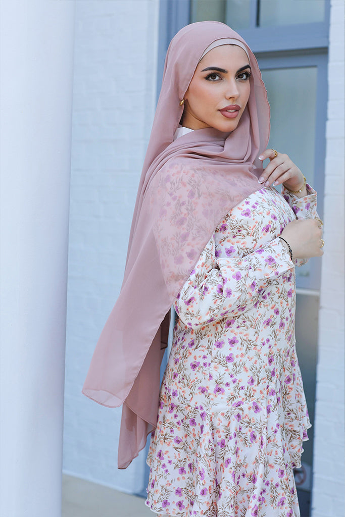 Seville Layered Satin Gown - Floral Bloom