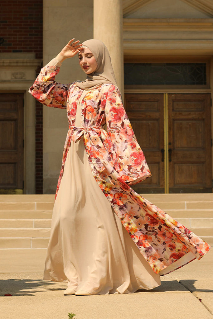 Nawar Kimono Abaya - Fall Sunset