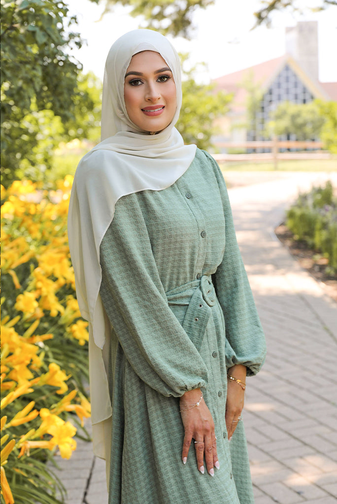 Rania Textured Maxi Dress - Meadow Green