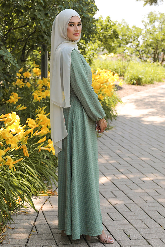 Rania Textured Maxi Dress - Meadow Green