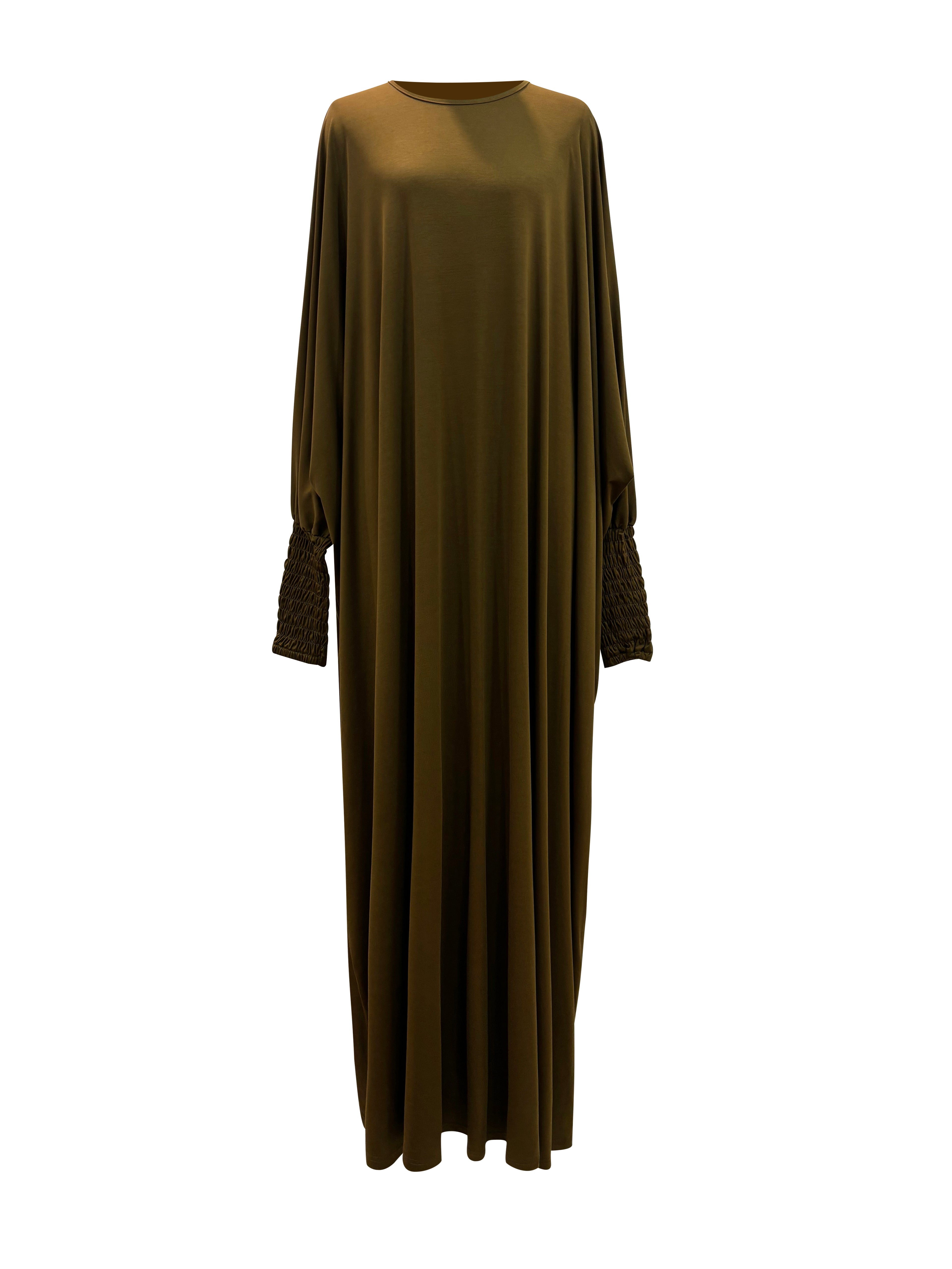 Madinah Smocked Sleeve Batwing Abaya - Zaitoon
