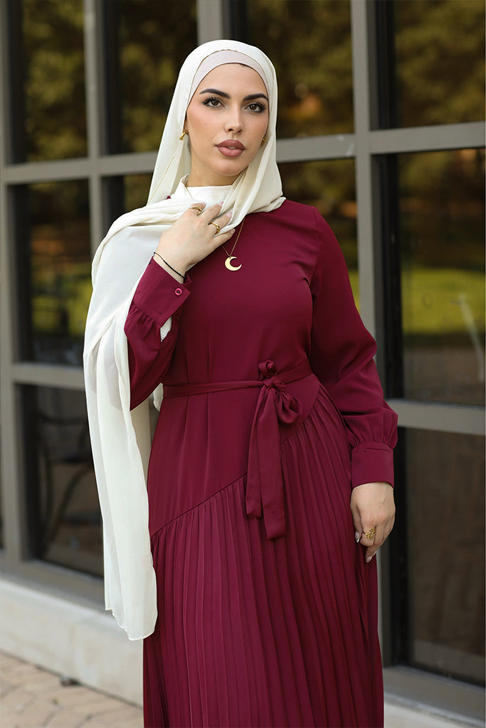 Zeenat Pleated Maxi Dress - Mulberry Rose