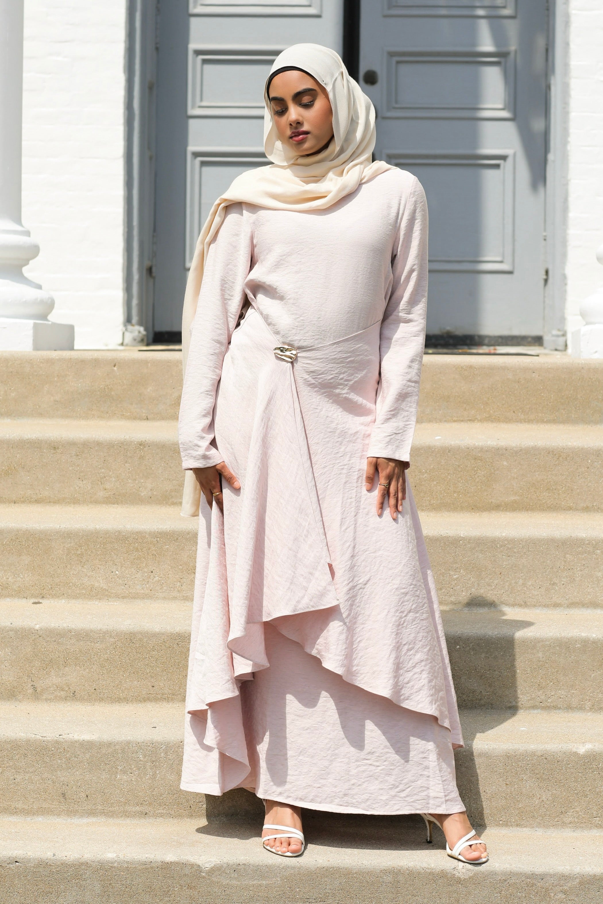 Aurelia Linen Convertible Dress - Blush