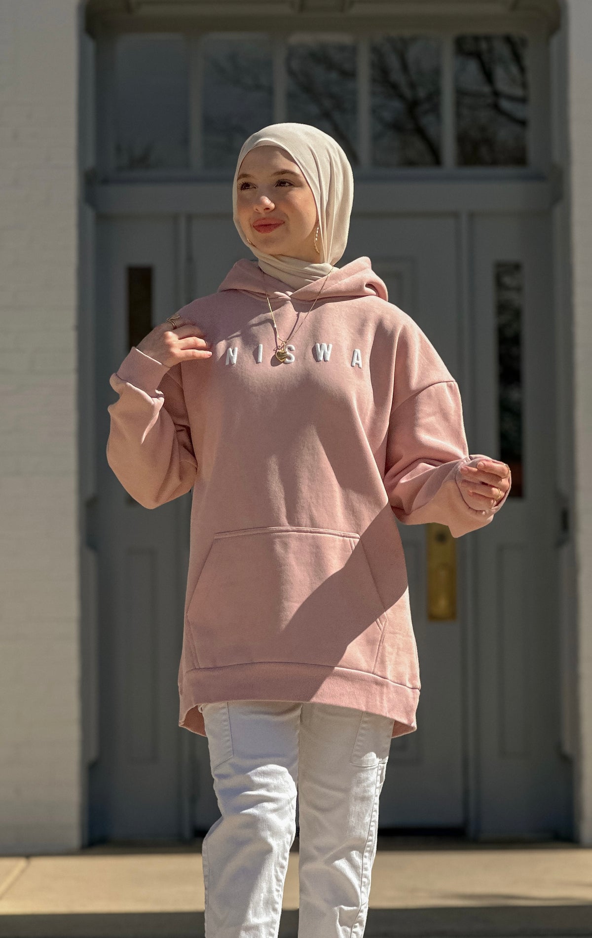 The Masjid Is My Sanctuary Hoodie - Dusty Pink