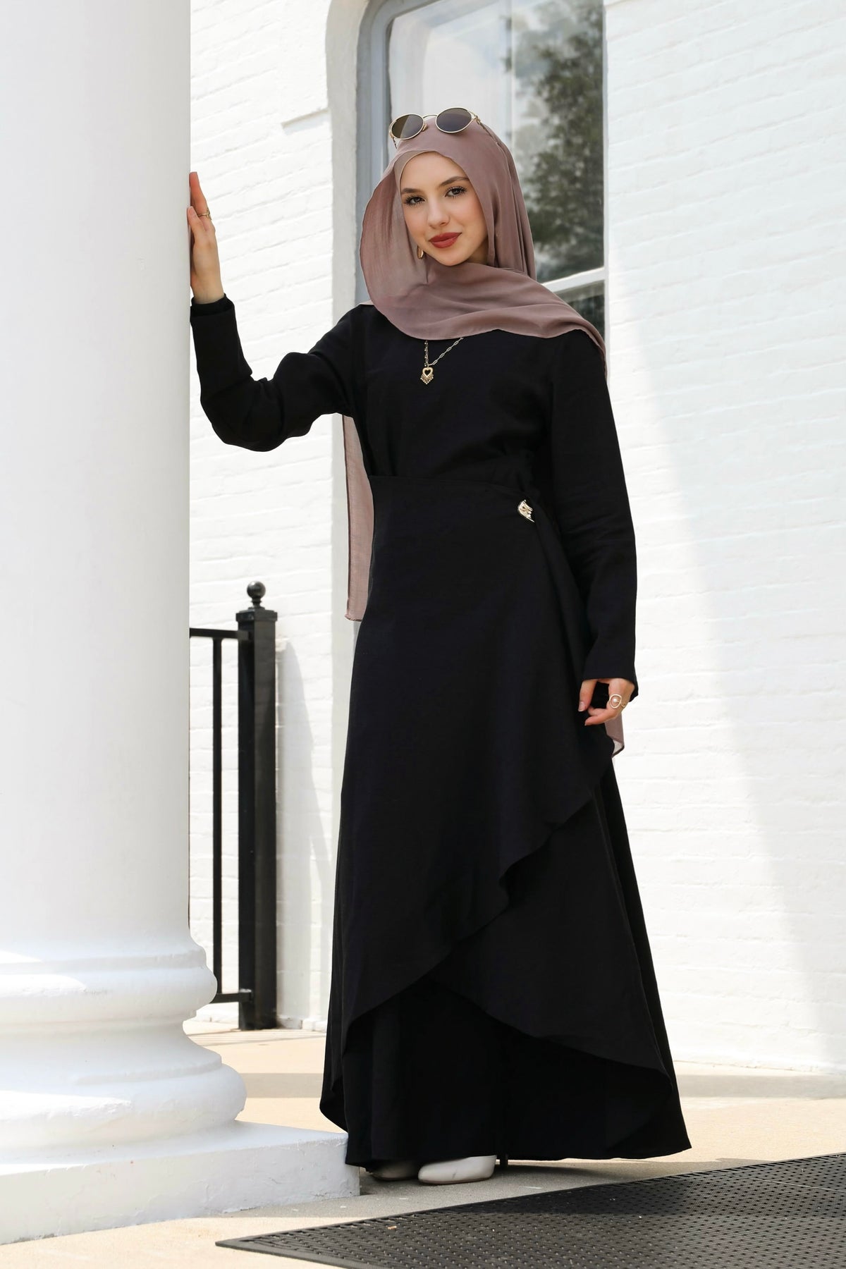 Aurelia Linen Convertible Dress - Black