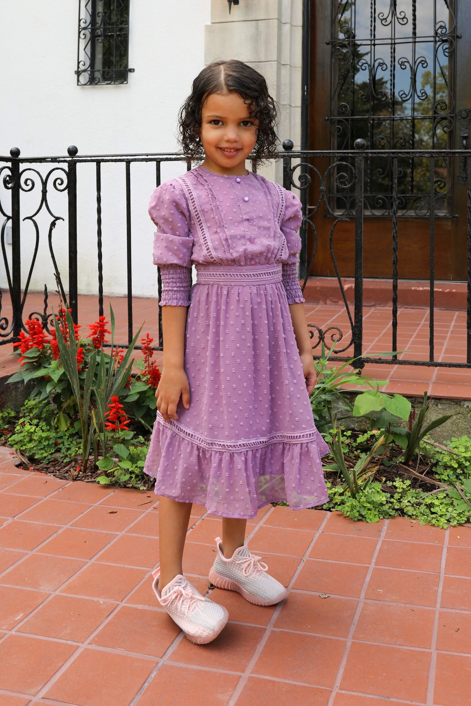 Mini Husna Embossed Maxi - Lavender