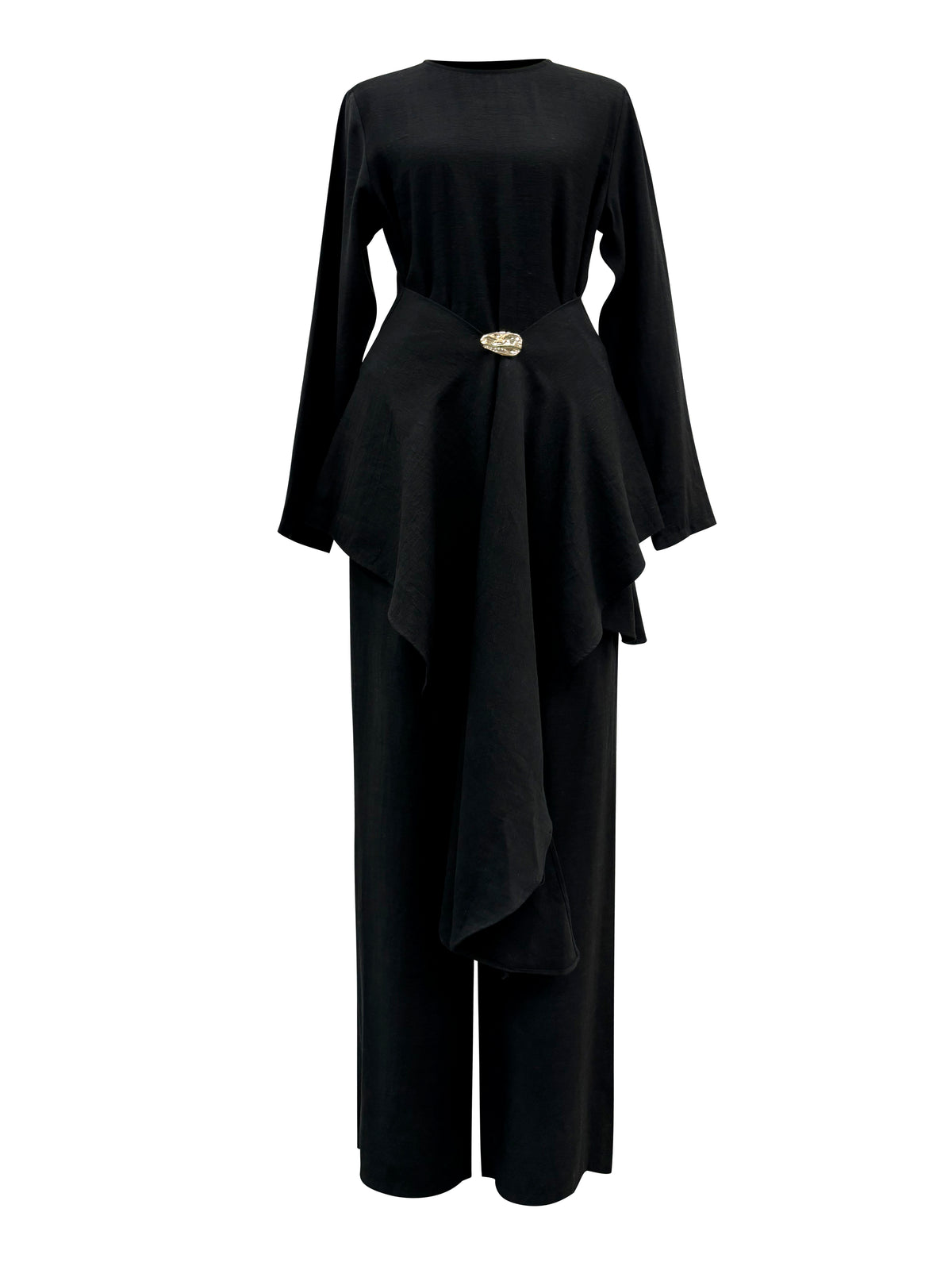 Aurelia Linen Two Piece Set - Black