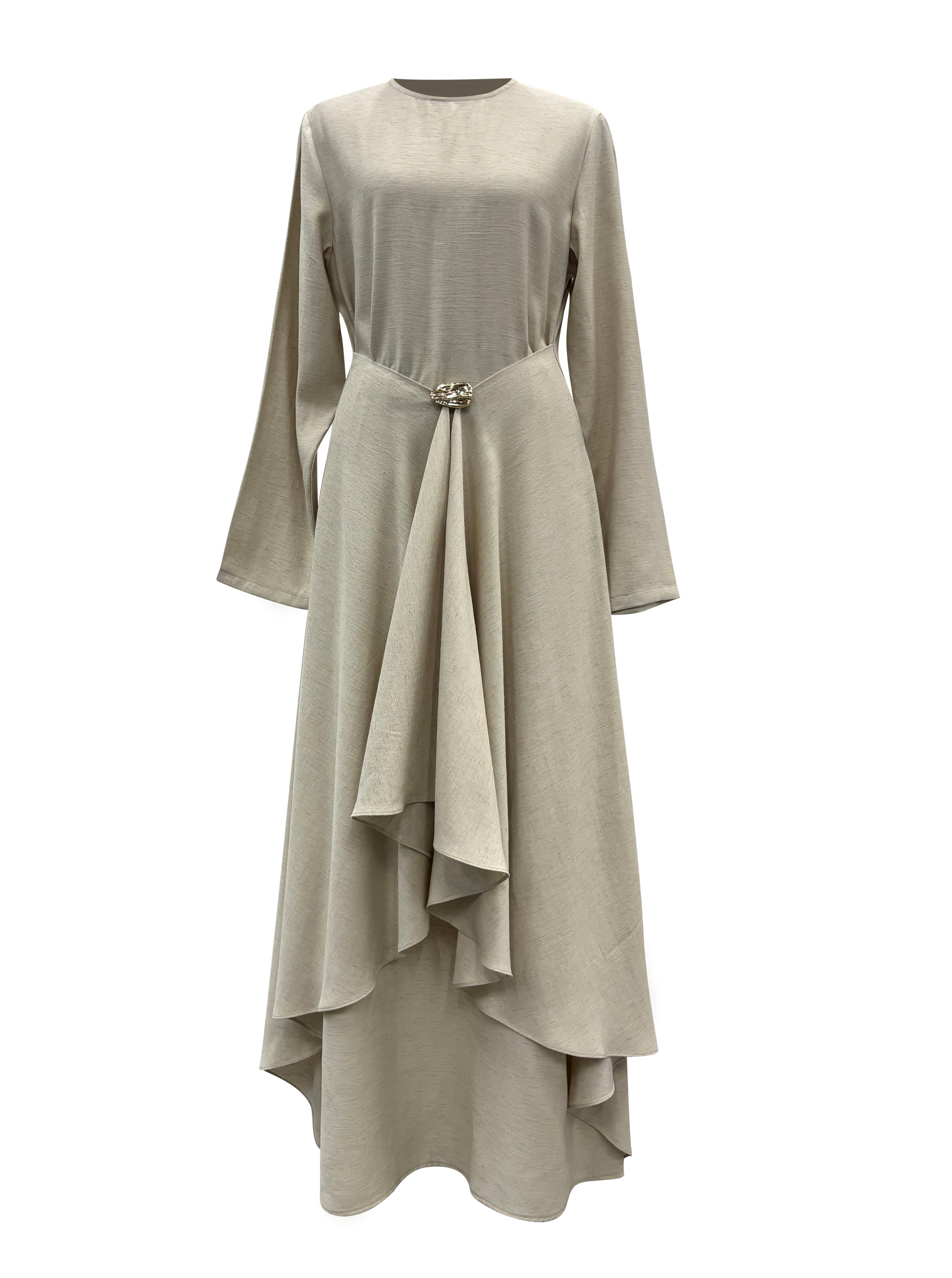 Aurelia Linen Convertible Dress - Wheat