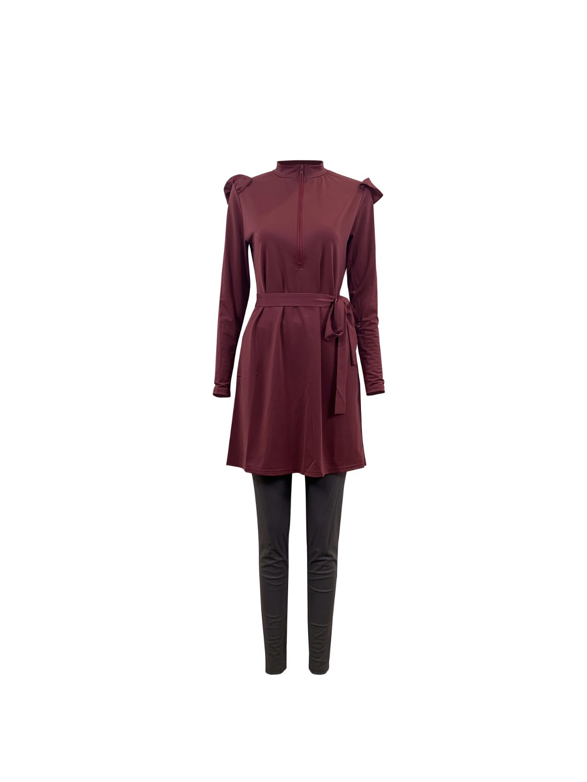 nida long sleeve dress Nida Flared Maxi Dress(MS435), Dark blue / M