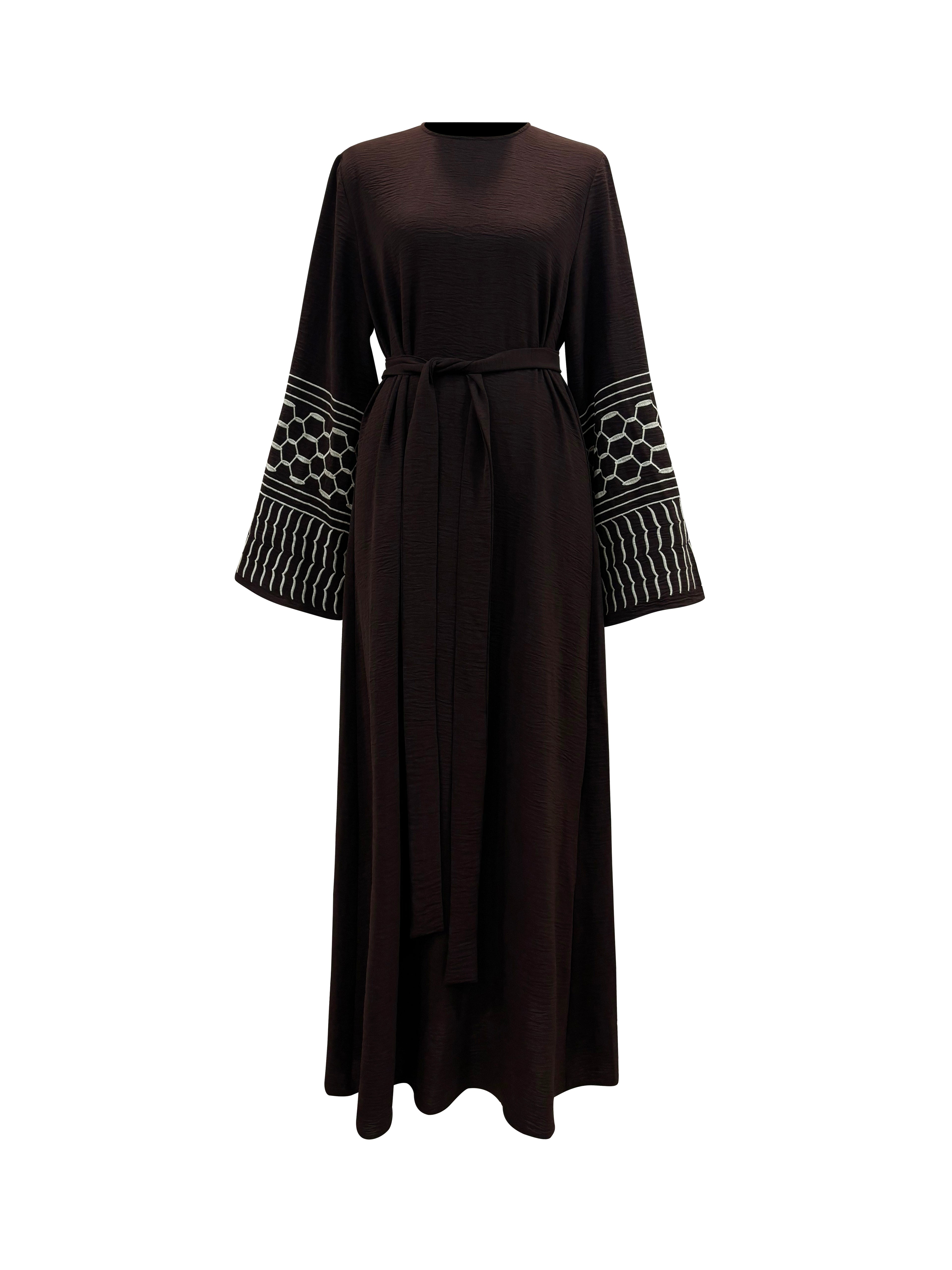 Najat Keffiyah Abaya - Toasted Mocha