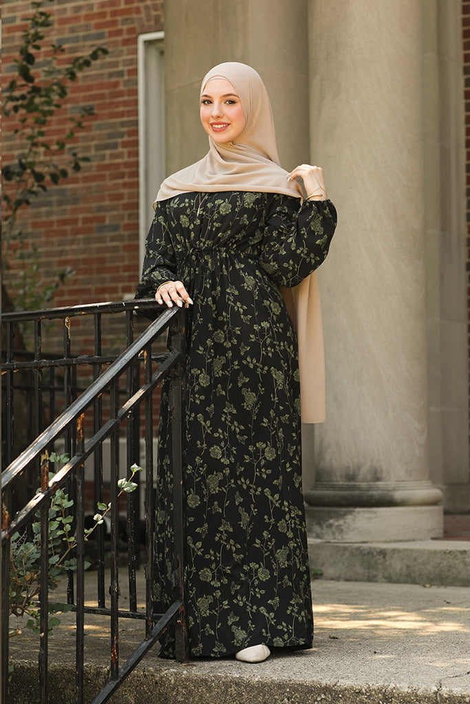 Samar Floral Dress - Midnight Garden