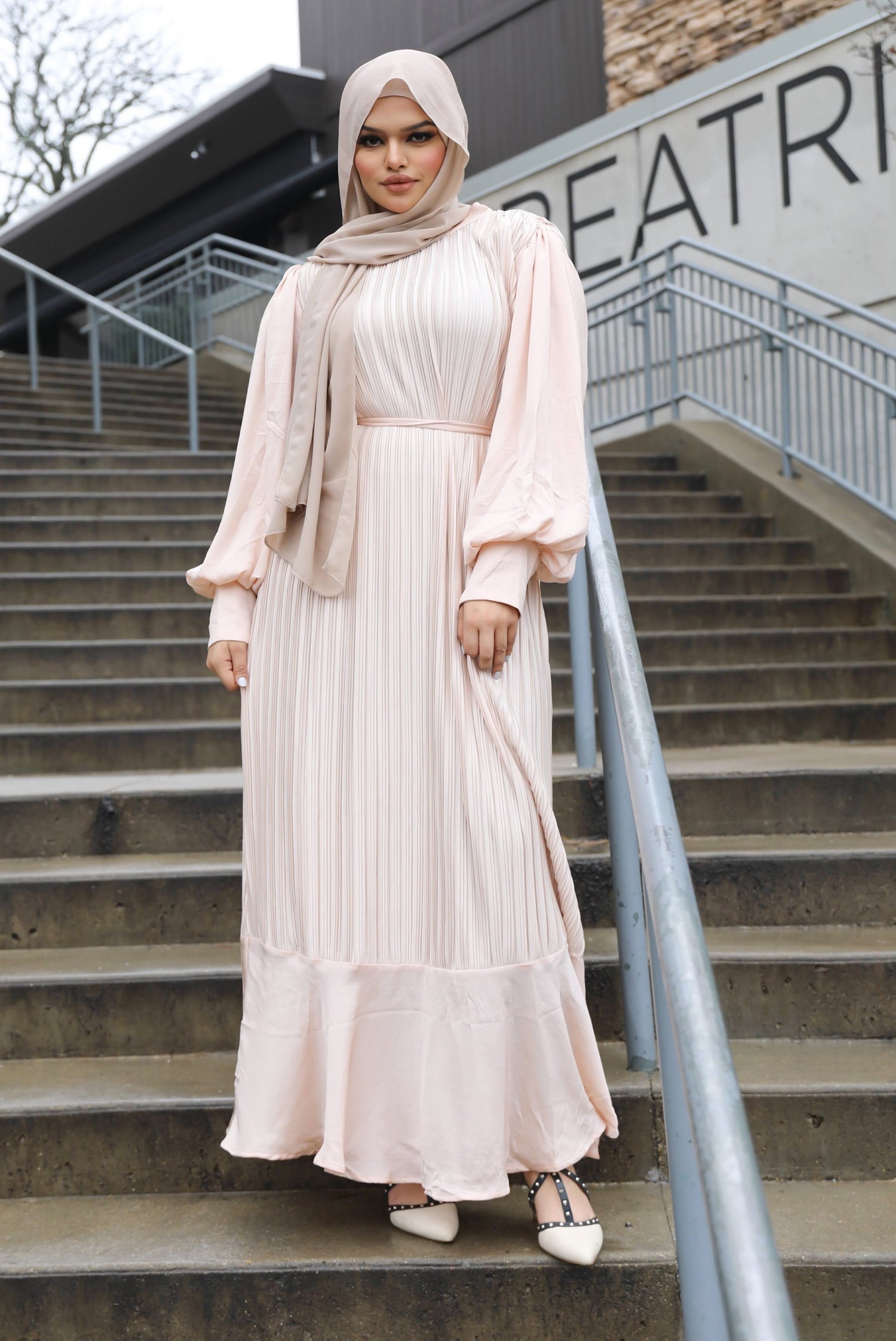 Isadora Pleated Maxi Dress - Whipped Caramel