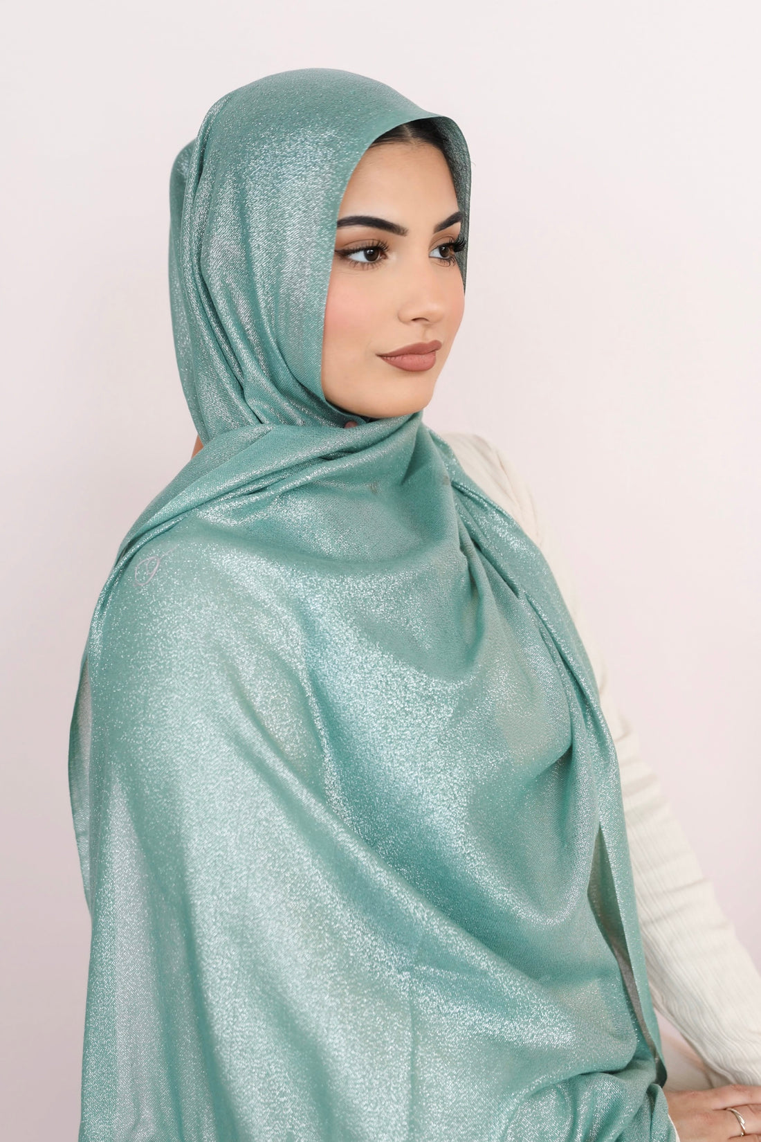 Minted Seafoam - Metallic Viscose