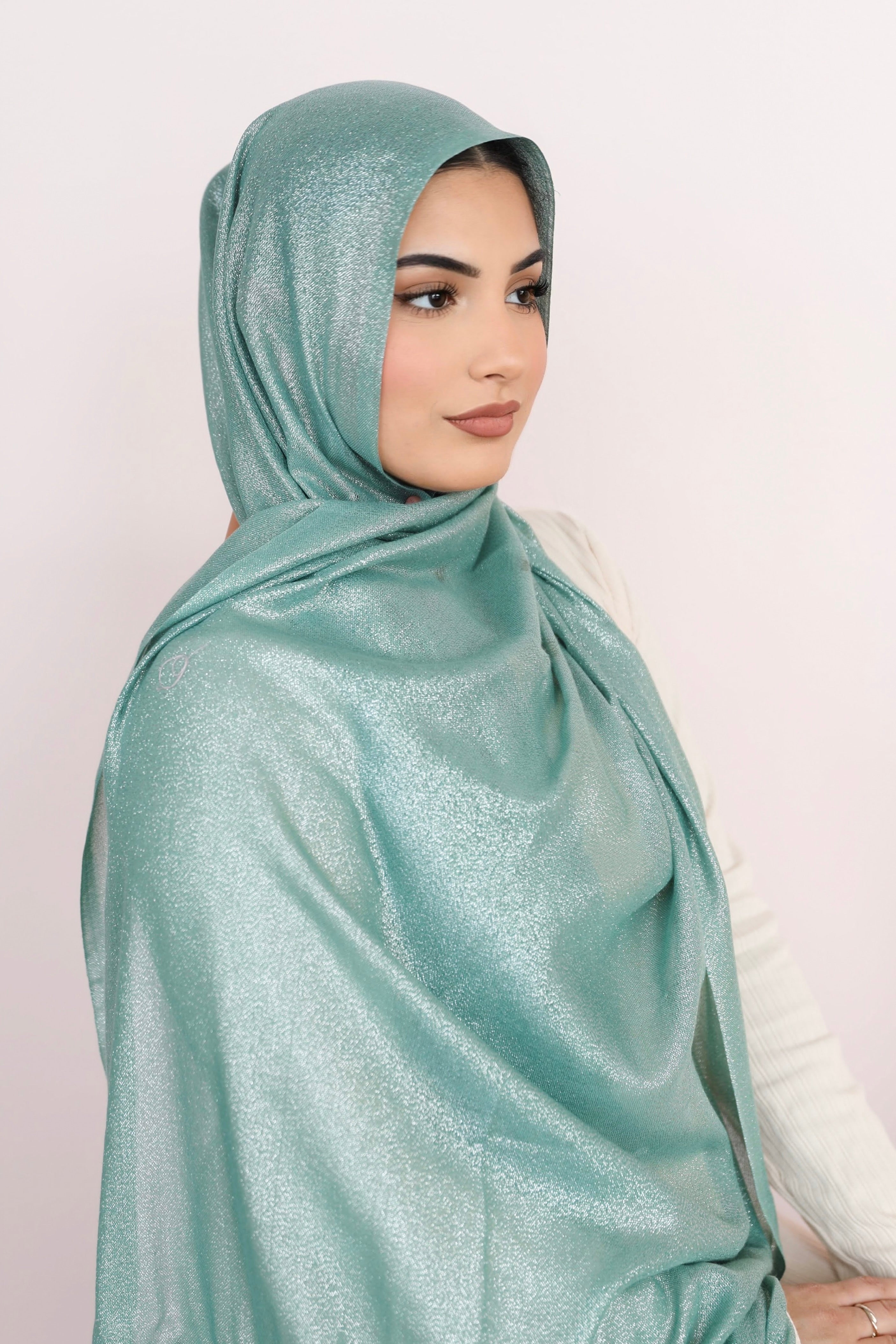Minted Seafoam - Metallic Viscose