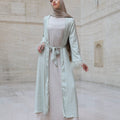 Sofiya Feather Kimono Abaya - Pastel Mint