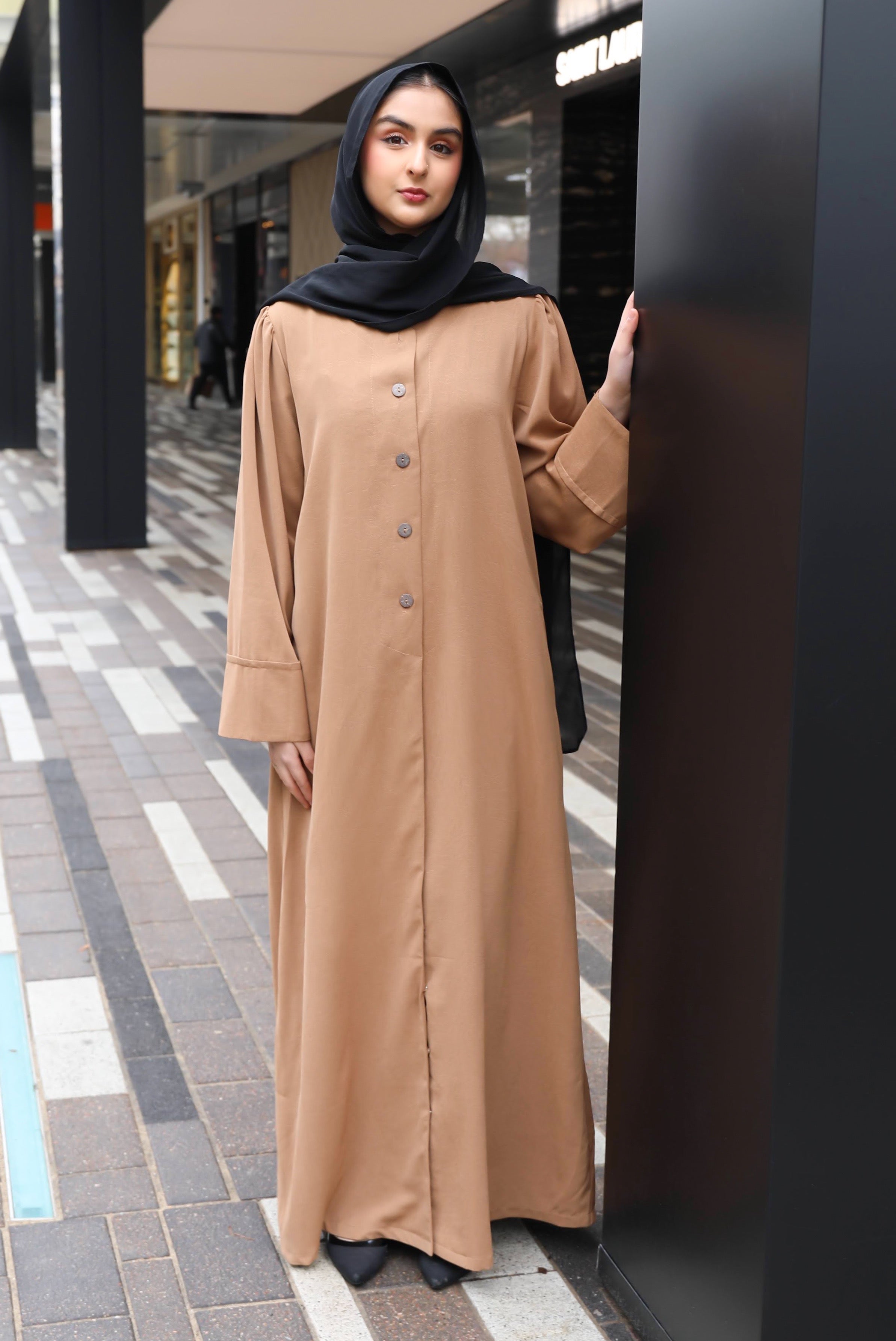 Shop Maryam Button Abaya Rust NISWA – Niswa Fashion