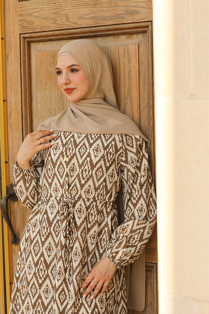 Tasneem Diamond Print Maxi - Mocha Weave