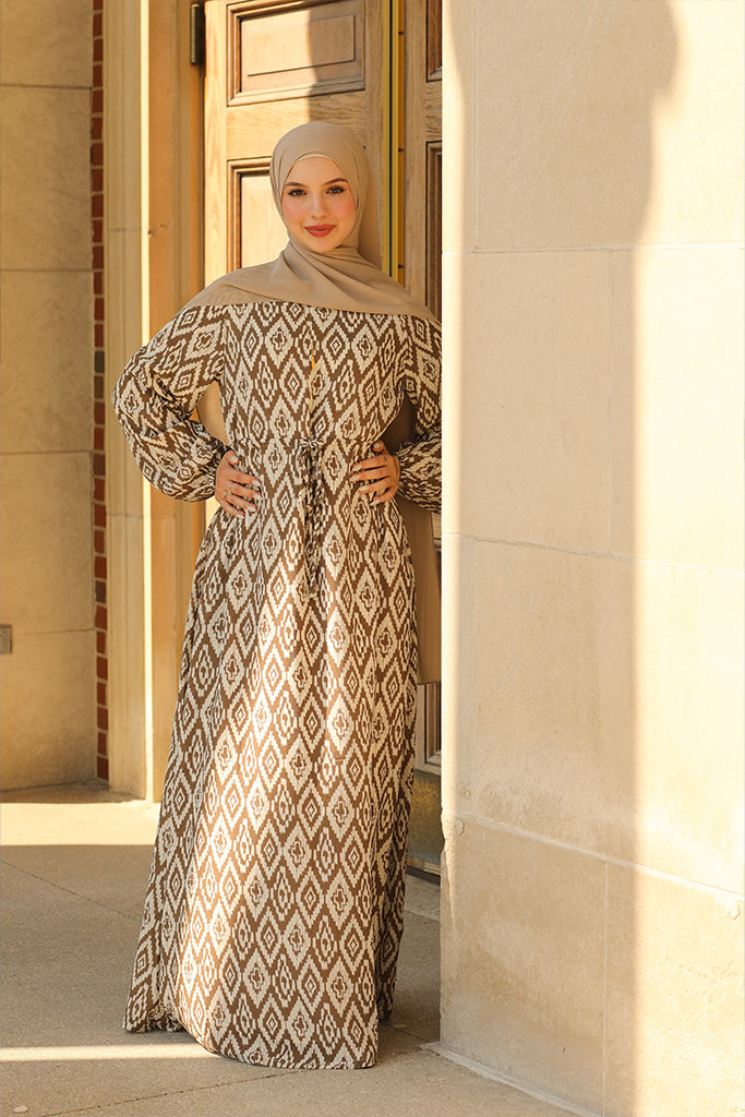 Tasneem Diamond Print Maxi - Mocha Weave