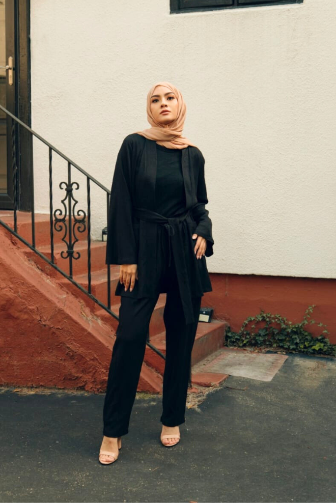 Black matching online set outfit