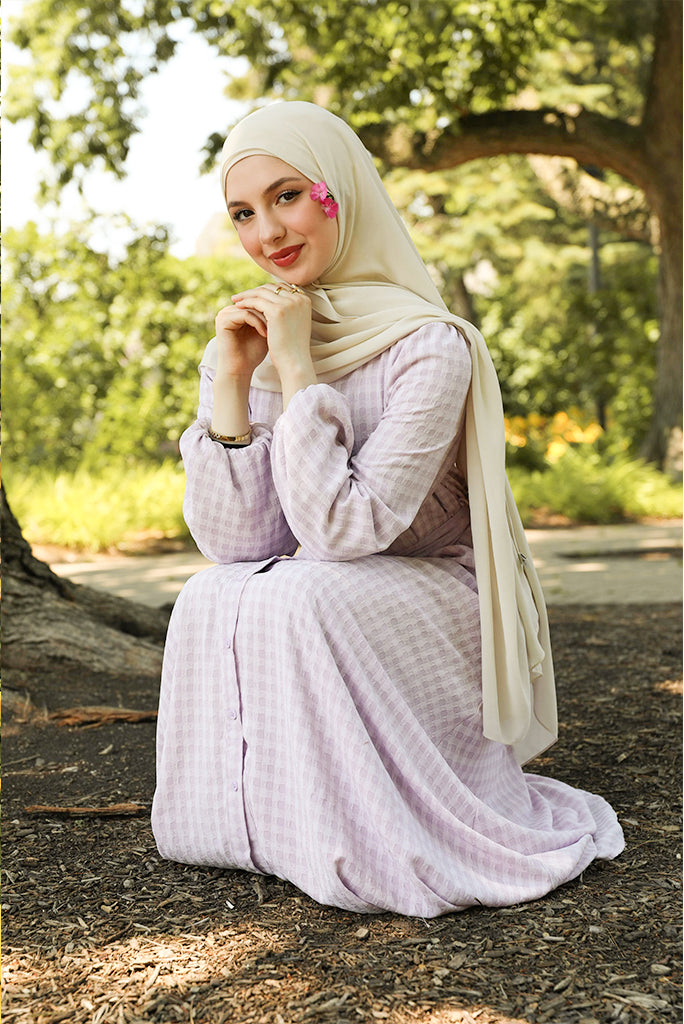 Rania Textured Maxi Dress - Lilac Whisper