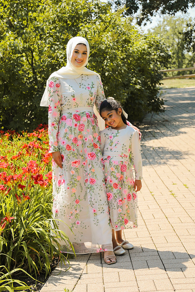 Mini Marseille Embroidered Maxi Gown