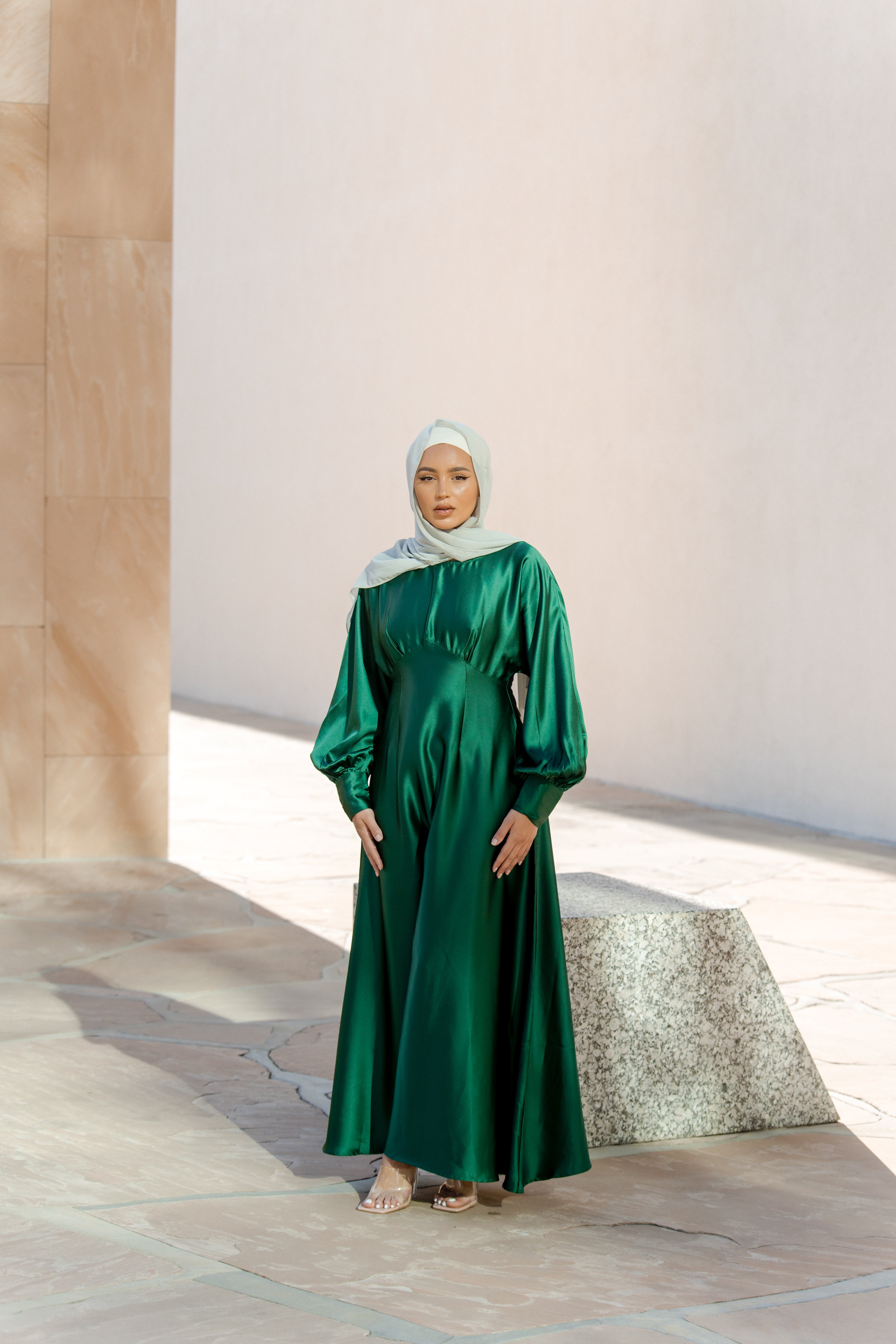 Imelda Batwing Dress - Emerald