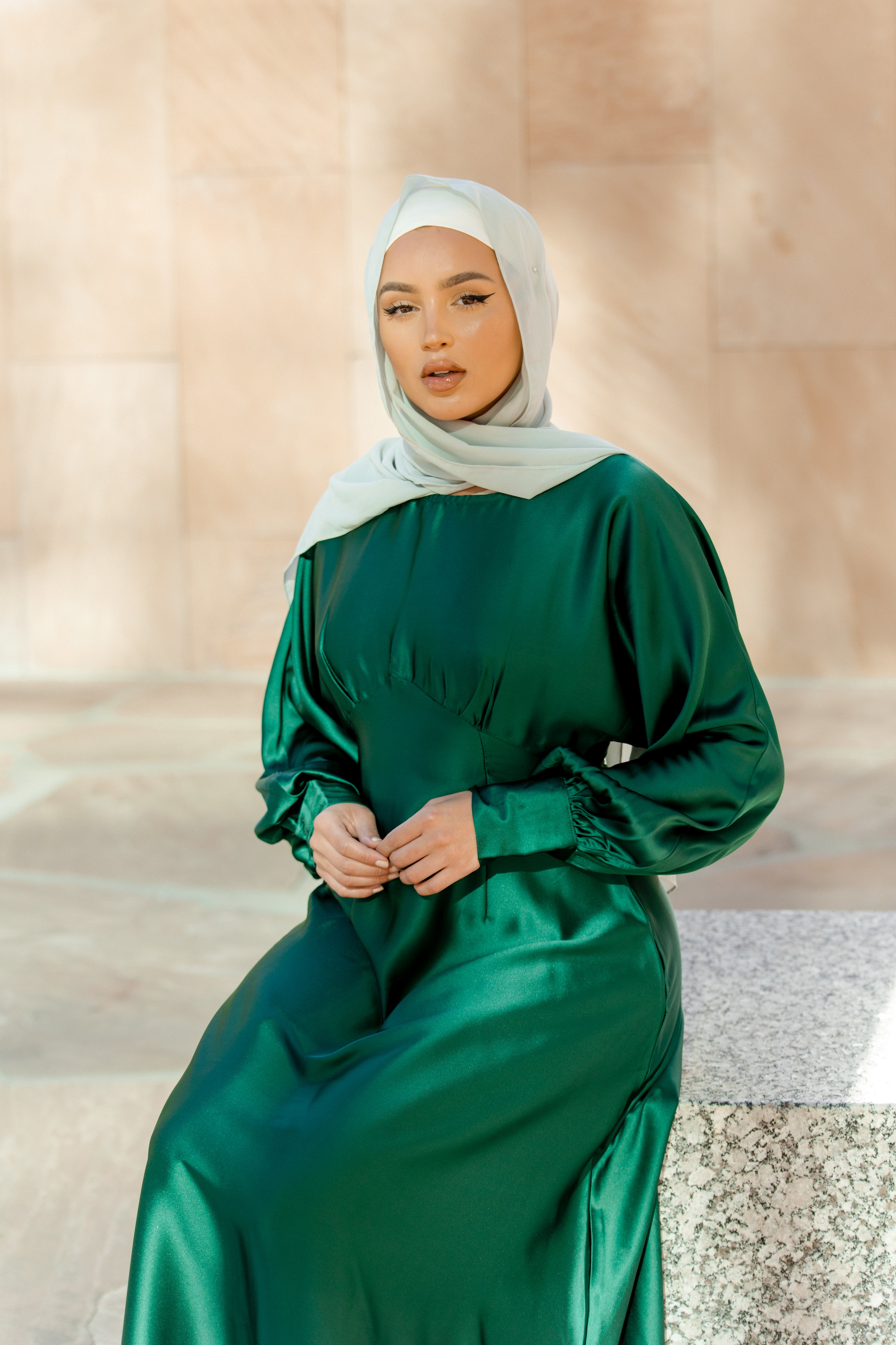 Imelda Batwing Dress - Emerald