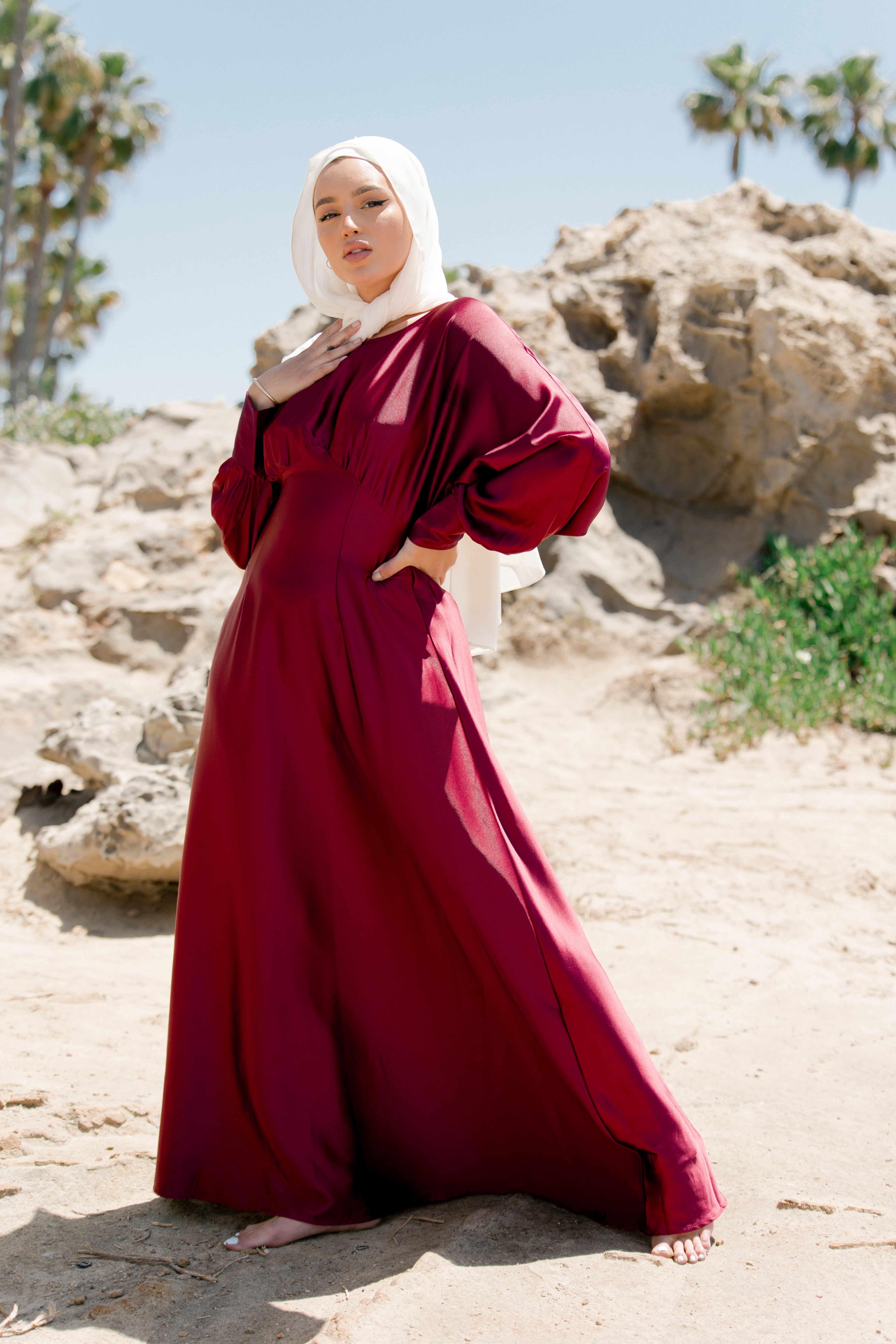 Imelda Batwing Dress - Ruby