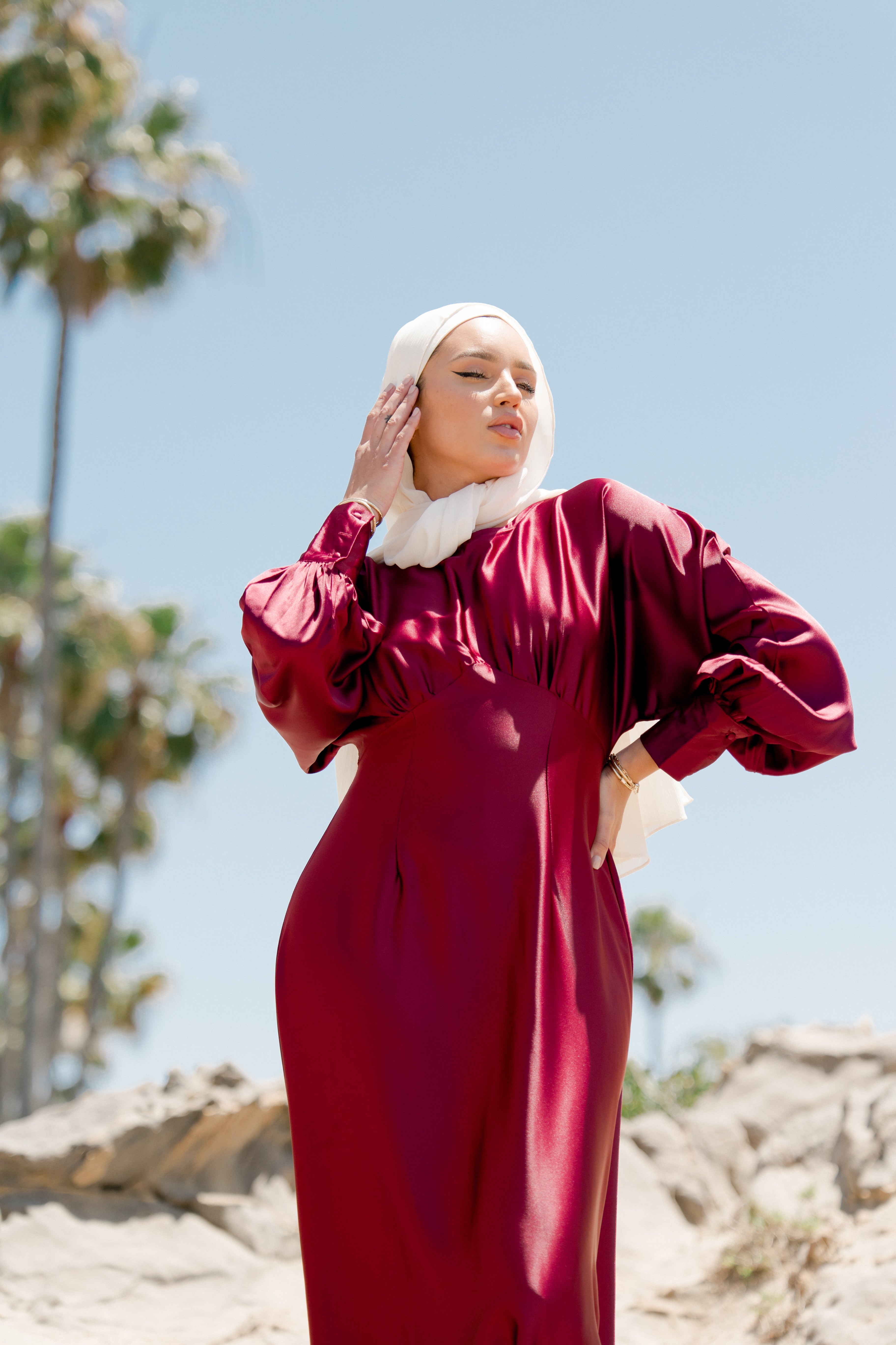 Imelda Batwing Dress - Ruby