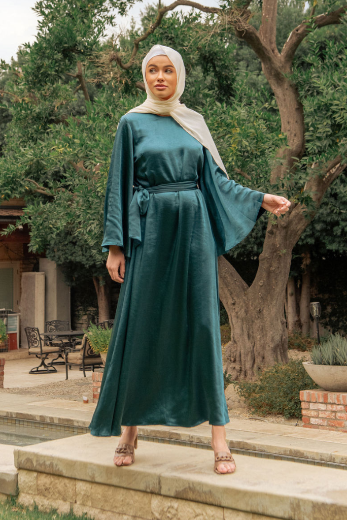 Shop Teal Aliya Abaya from Niswa Fashion