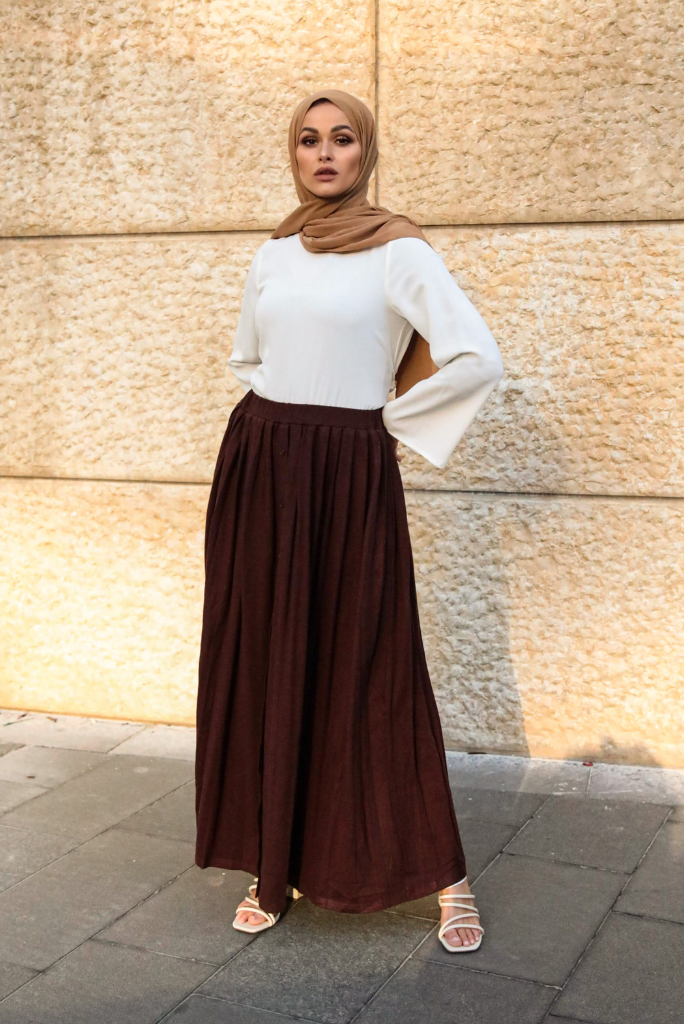 Waldorf Leather Pleated Maxi Skirt